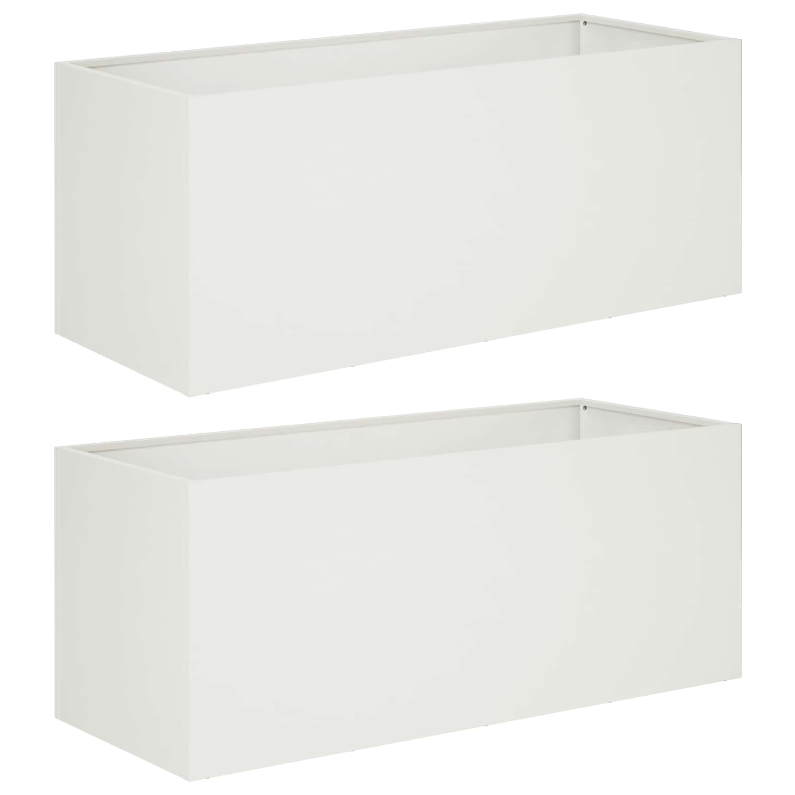 Vaso da giardino 2 pz Bianco 80 x 40 x 40 cm