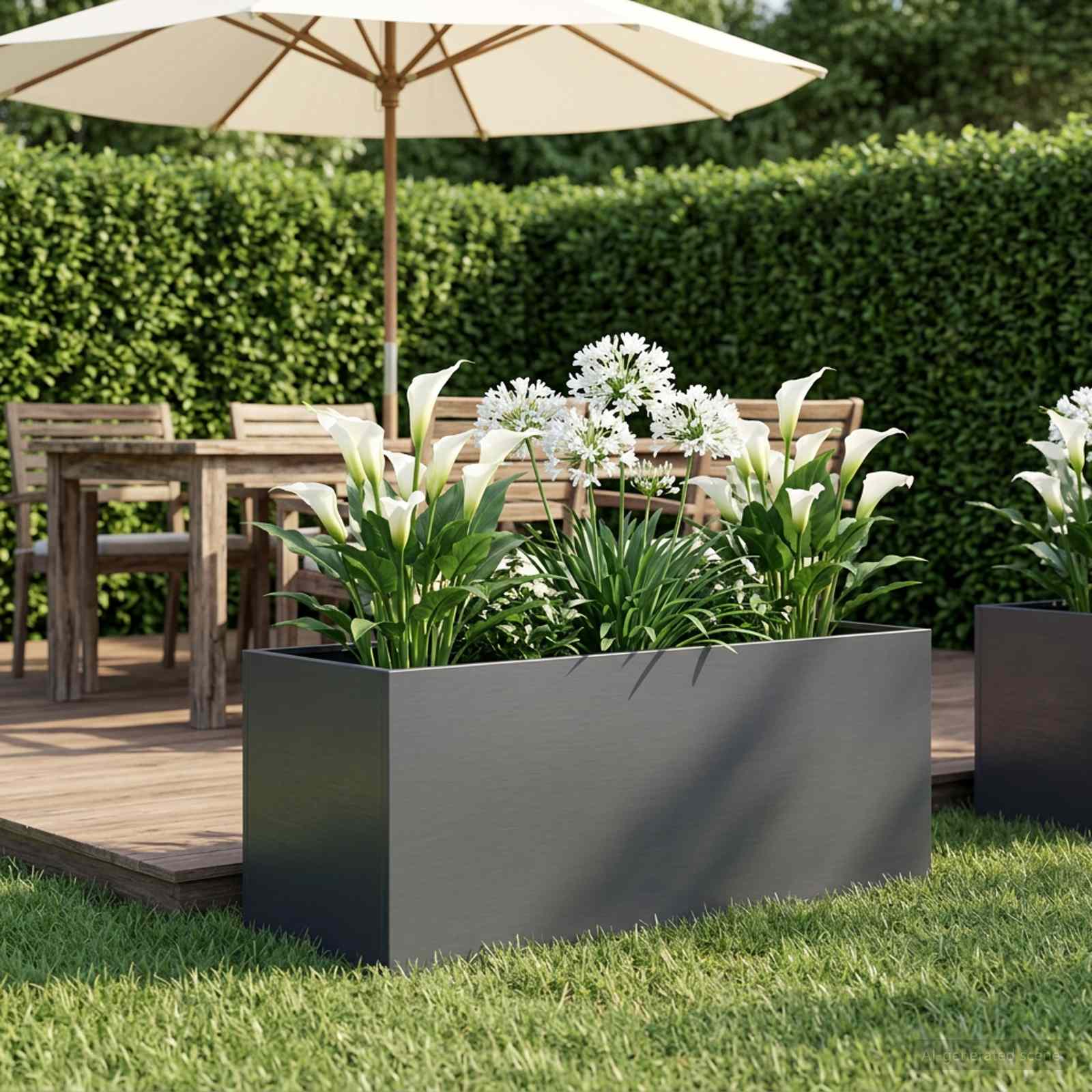 Vaso da giardino Antracite 80 x 40 x 40 cm