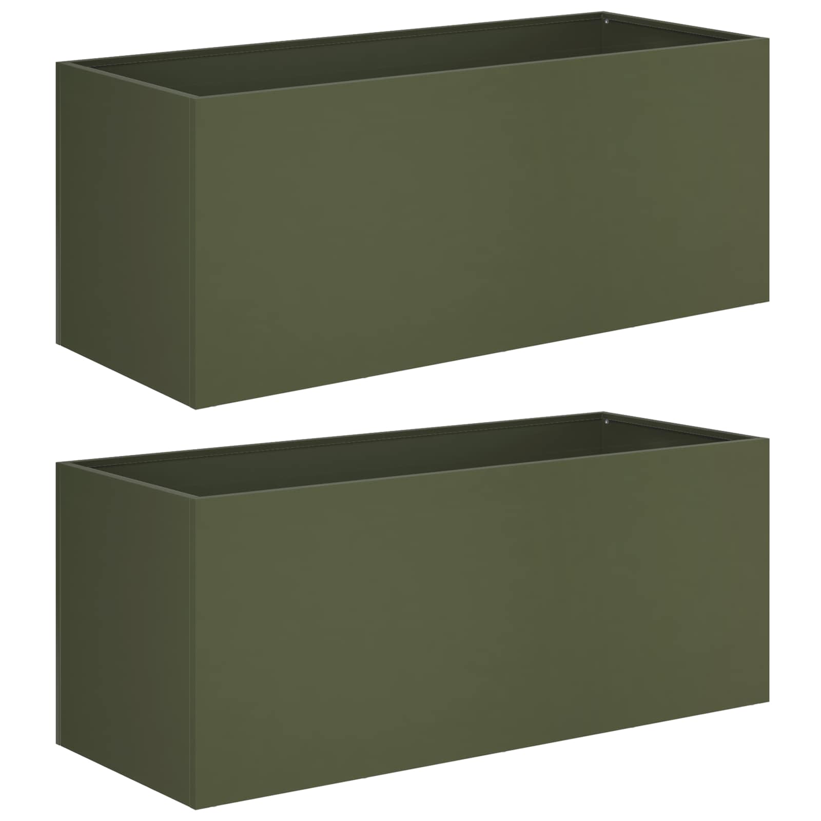 Vaso da giardino 2 pz Verde Oliva 80 x 40 x 40 cm