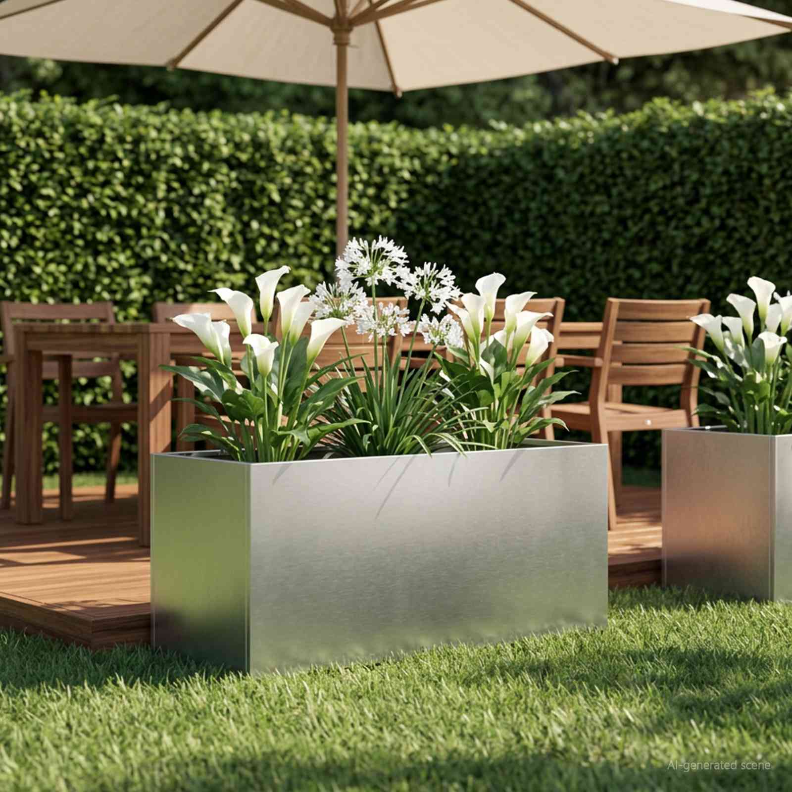Vaso da giardino Argento 80 x 40 x 40 cm Acciaio Inox