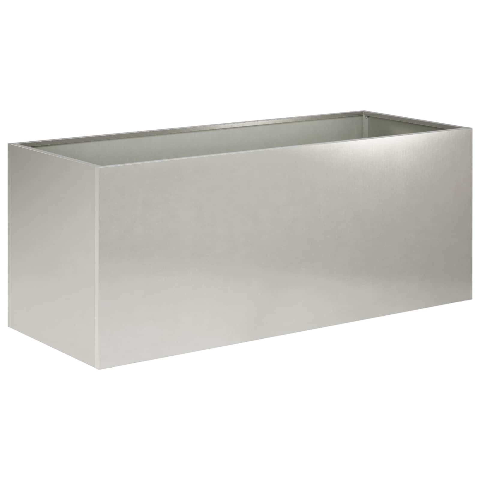 Vaso da giardino 2 pz Argento 80 x 40 x 40 cm Acciaio Inox
