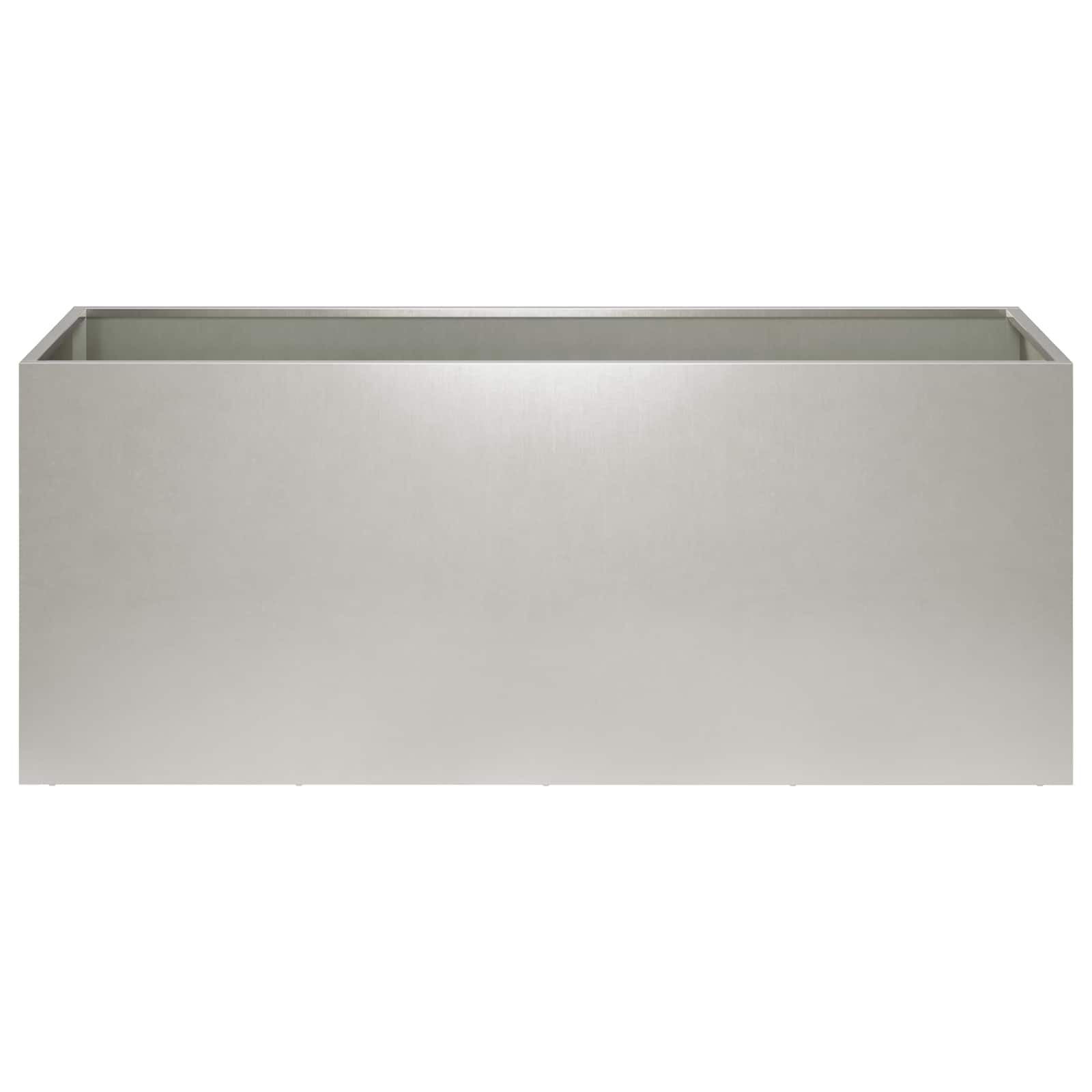 Vaso da giardino 2 pz Argento 80 x 40 x 40 cm Acciaio Inox