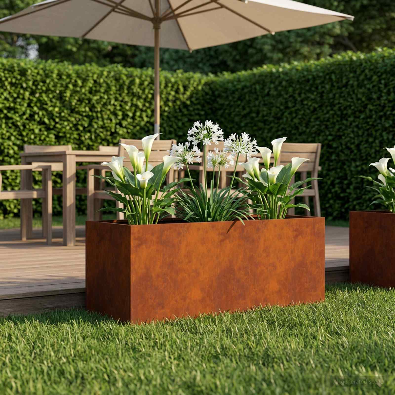 Vaso da giardino Ruggine 80 x 40 x 40 cm Acciaio Corten
