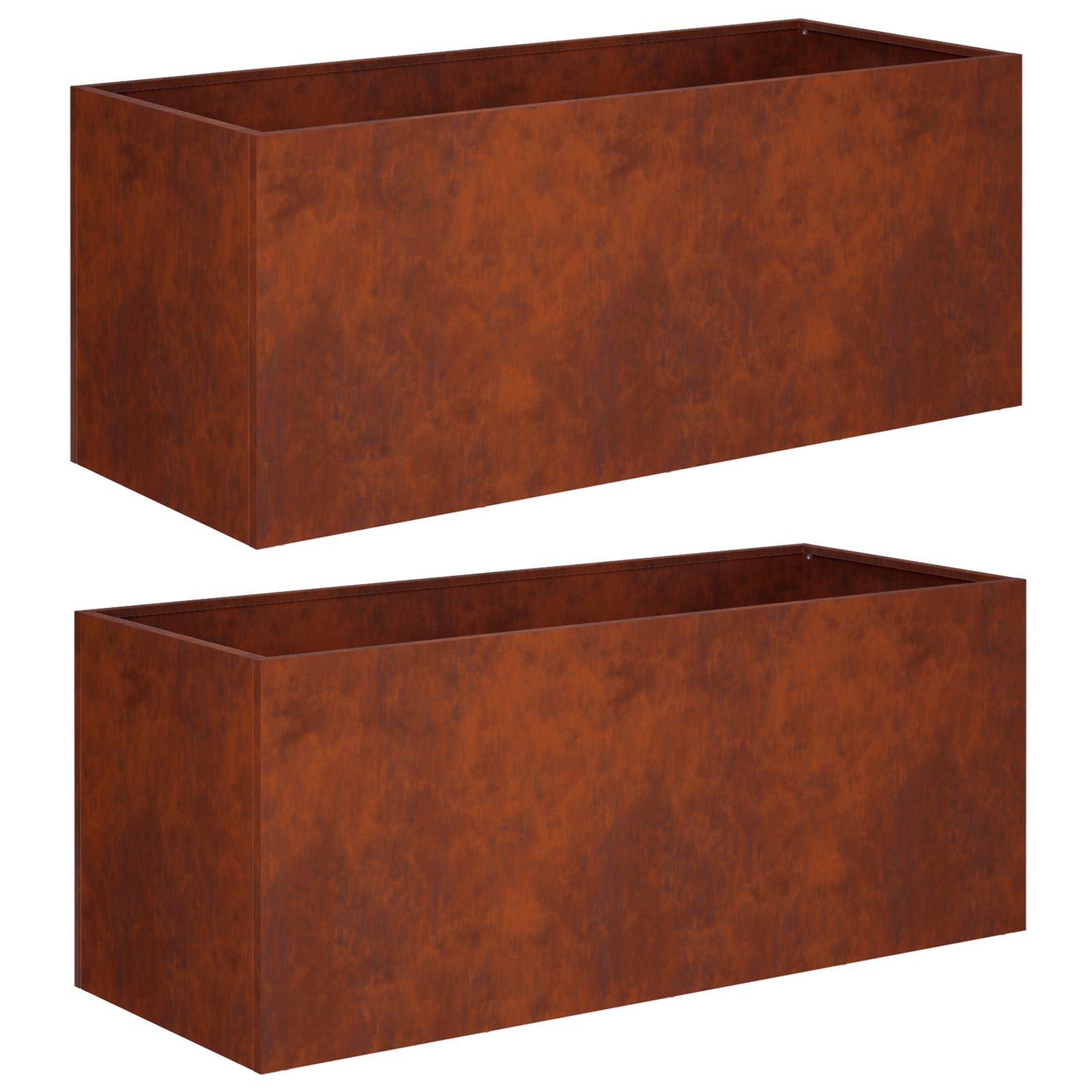 Vaso da giardino 2 pz Ruggine 80 x 40 x 40 cm Acciaio Corten