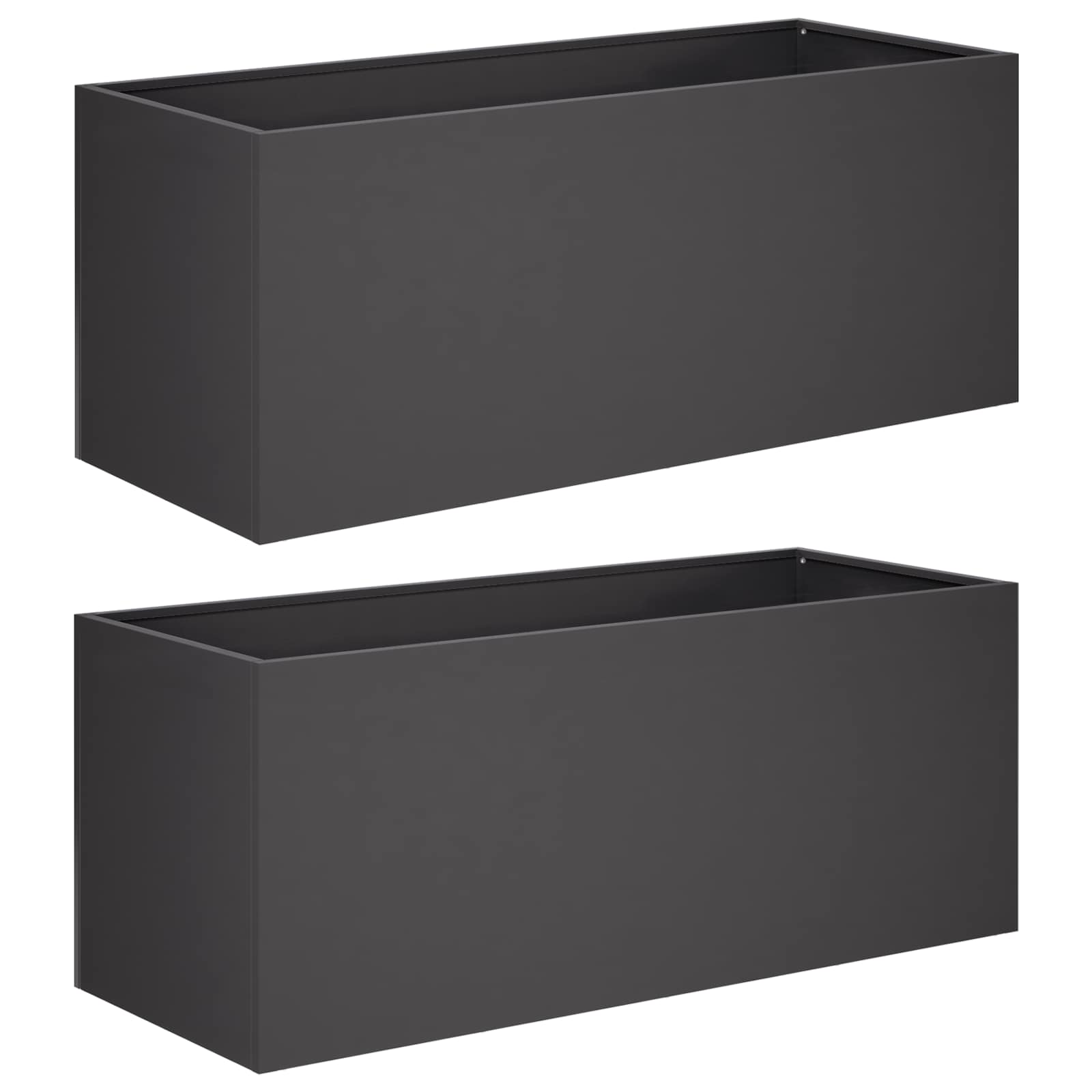 Vaso da giardino 2 pz Nero 100 x 40 x 40 cm