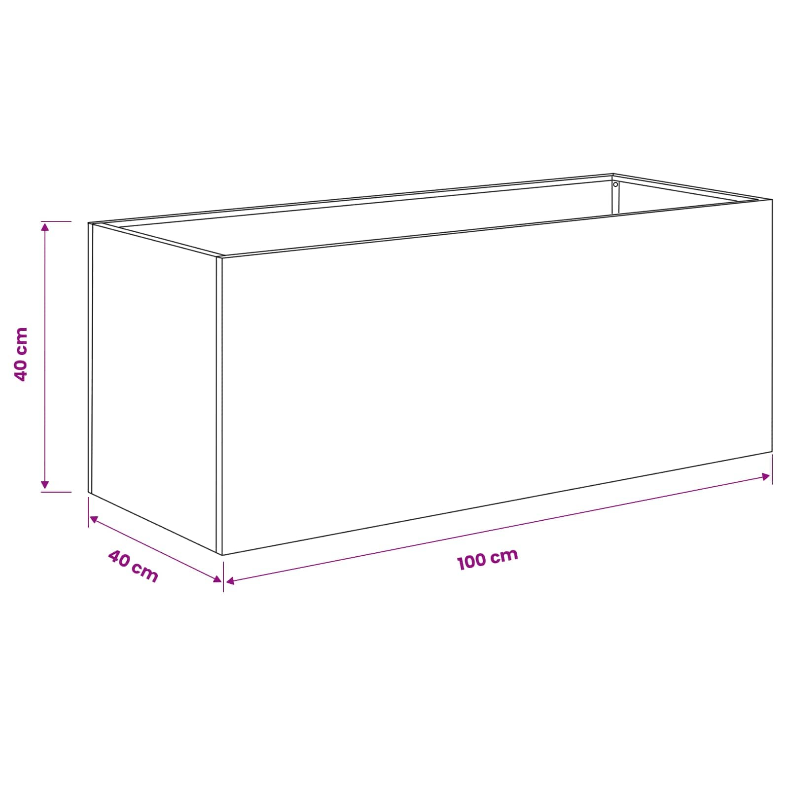 Vaso da giardino 2 pz Antracite 100 x 40 x 40 cm