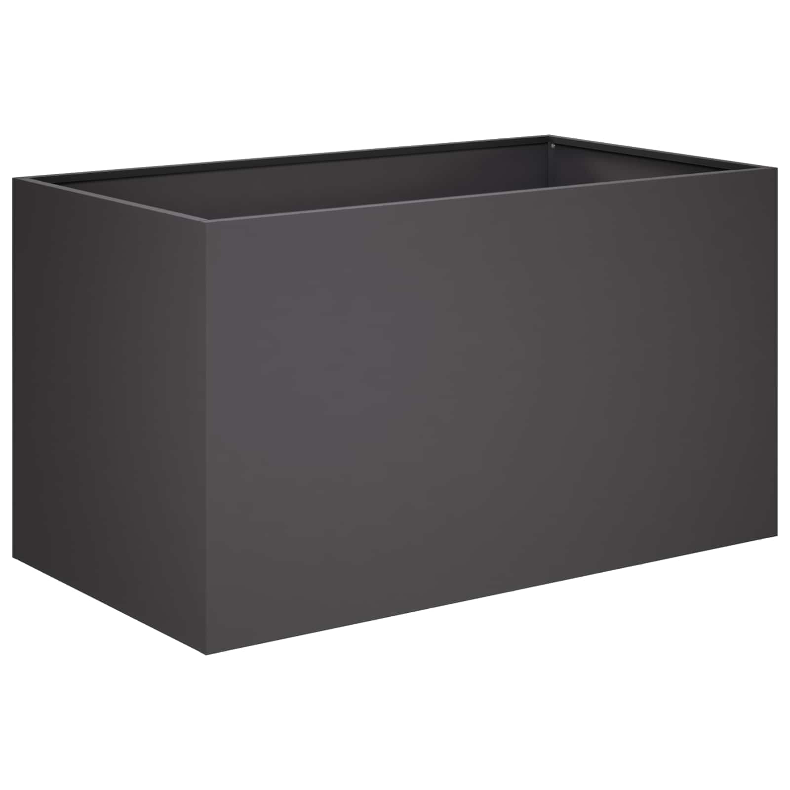 Vaso da giardino Nero 80 x 50 x 50 cm Acciaio laminato a freddo