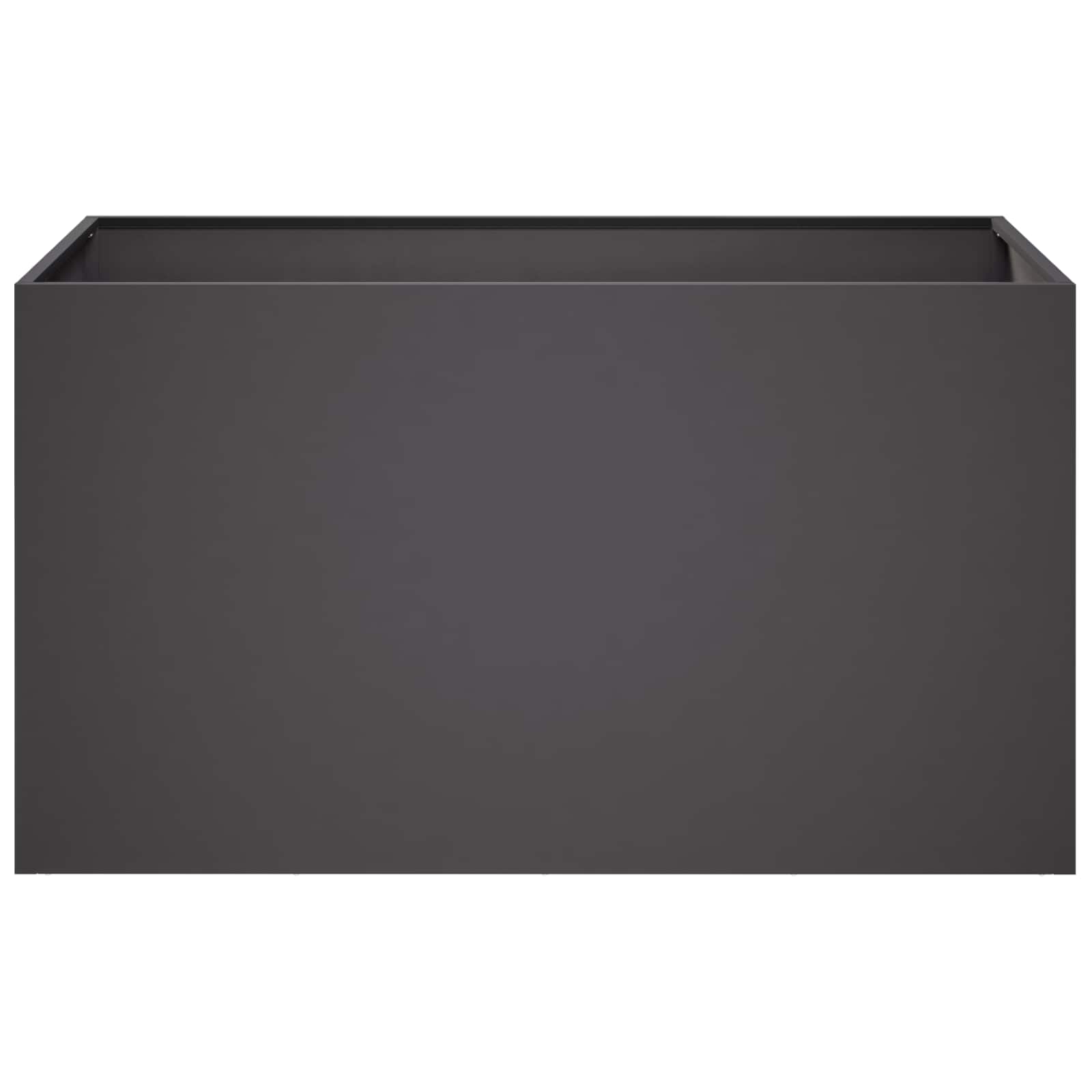 Vaso da giardino Nero 80 x 50 x 50 cm Acciaio laminato a freddo