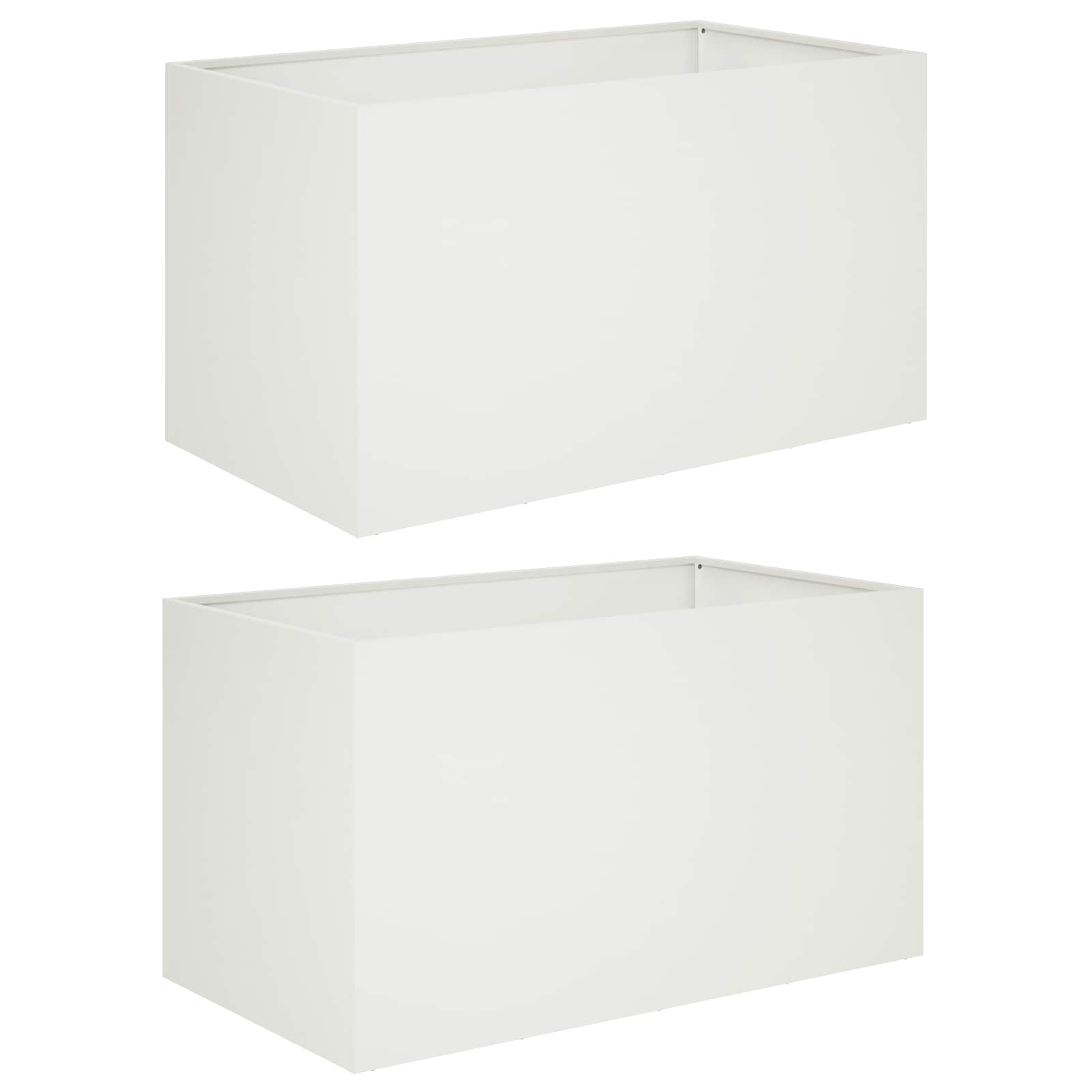 Vaso da giardino 2 pz Bianco 80 x 50 x 50 cm