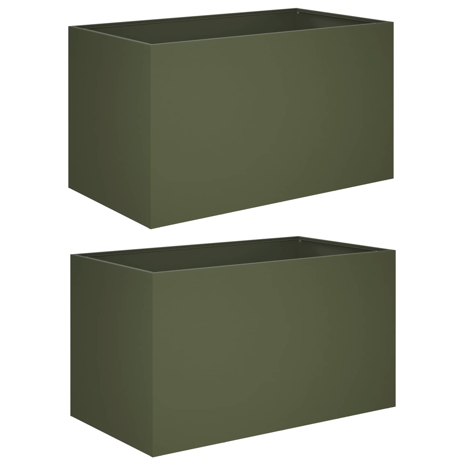 Vaso da giardino 2 pz Verde Oliva 80 x 50 x 50 cm