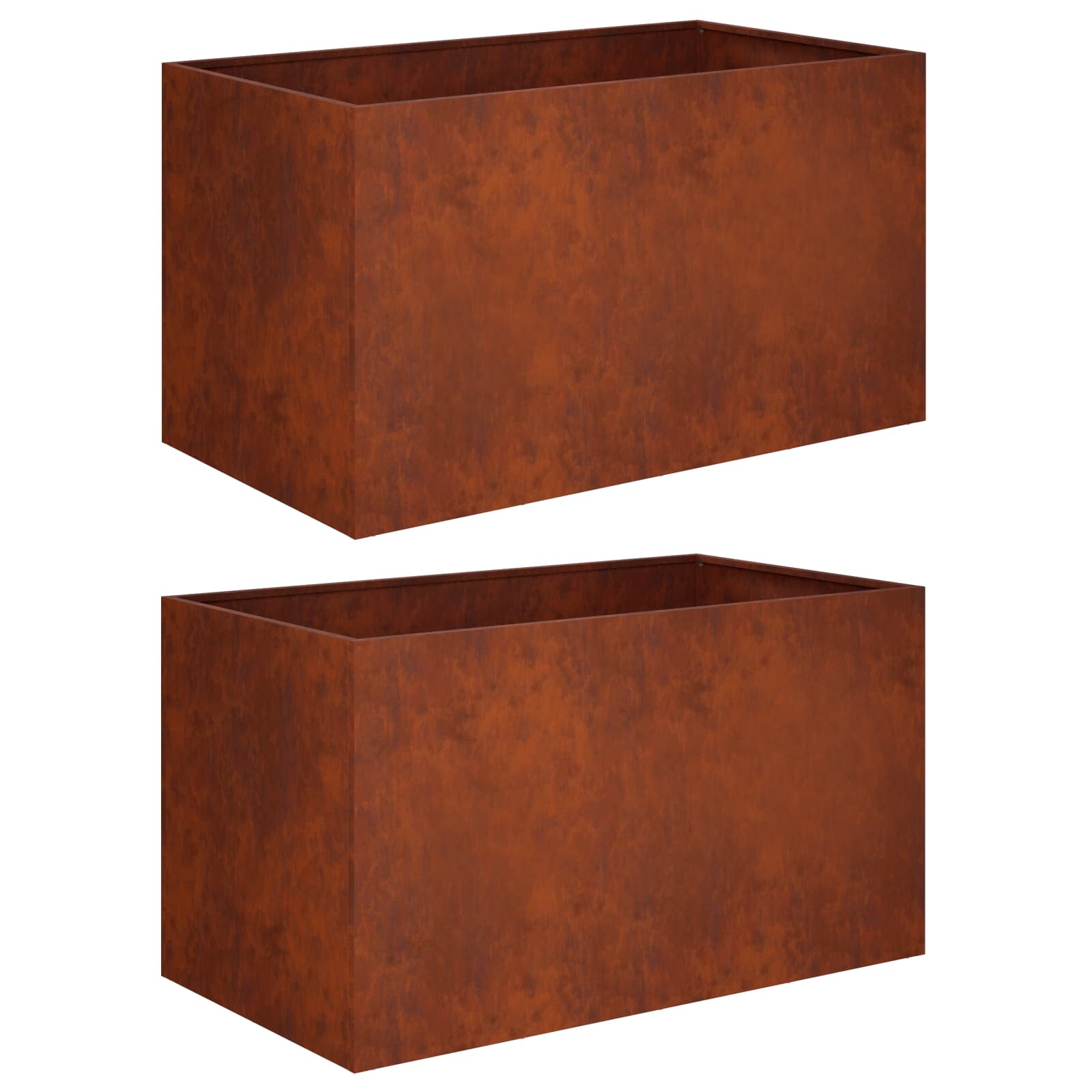 Vaso da giardino 2 pz Ruggine 80 x 50 x 50 cm Acciaio Corten