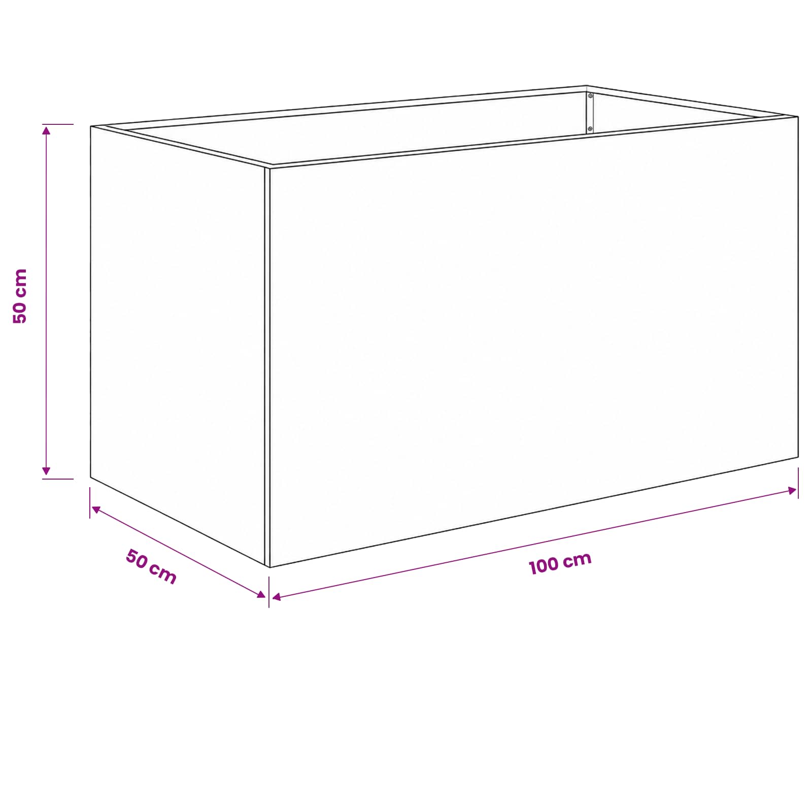 Vaso da giardino 2 pz Antracite 100 x 50 x 50 cm