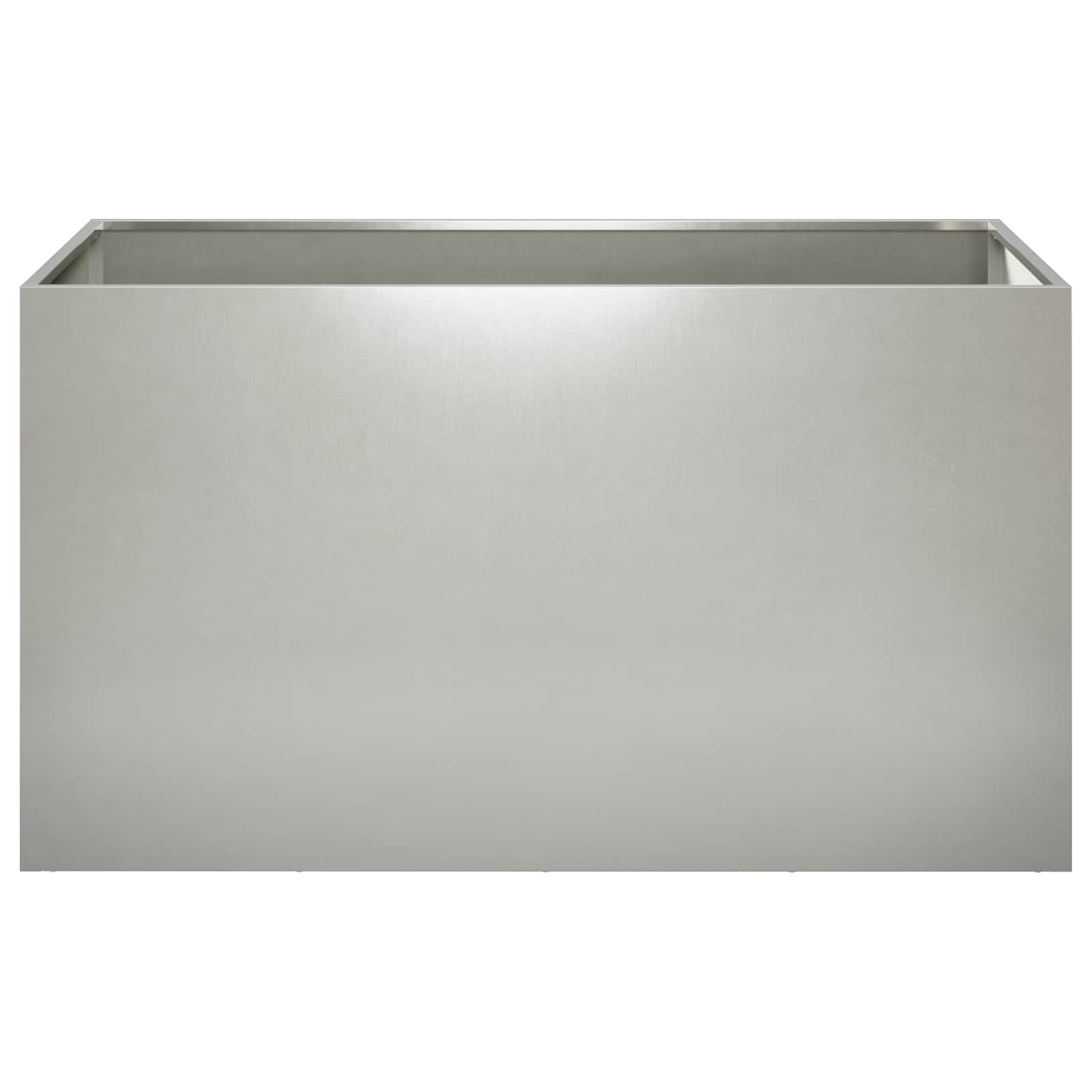 Vaso da giardino 2 pz Argento 100 x 50 x 50 cm Acciaio Inox