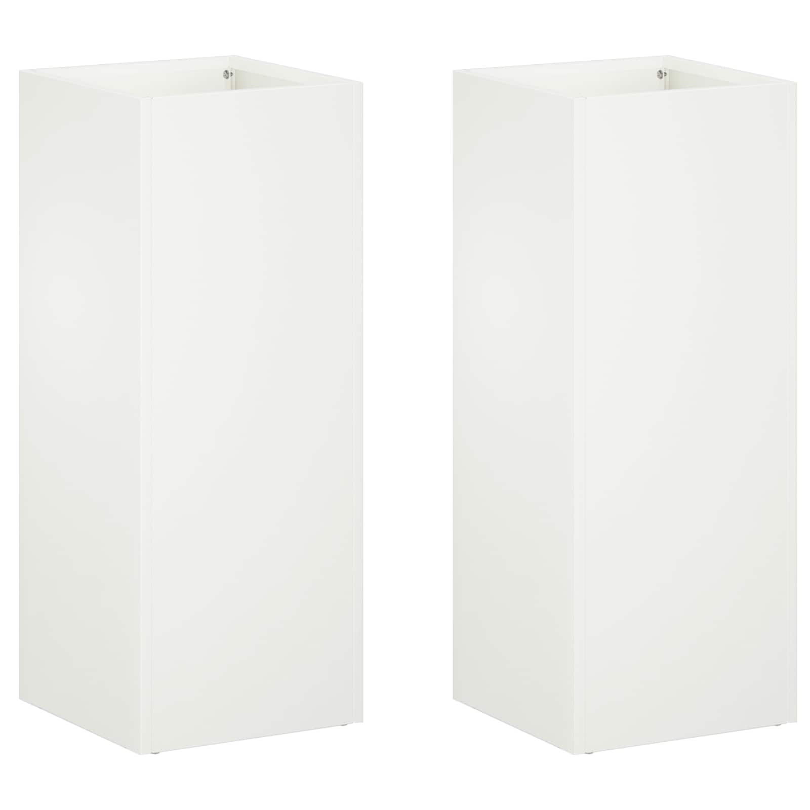 Vaso da giardino 2 pz Bianco 20 x 20 x 40 cm