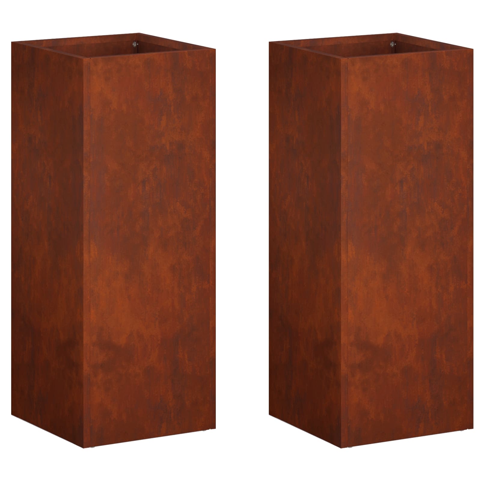 Vaso da giardino 2 pz Ruggine 20 x 20 x 40 cm Acciaio Corten
