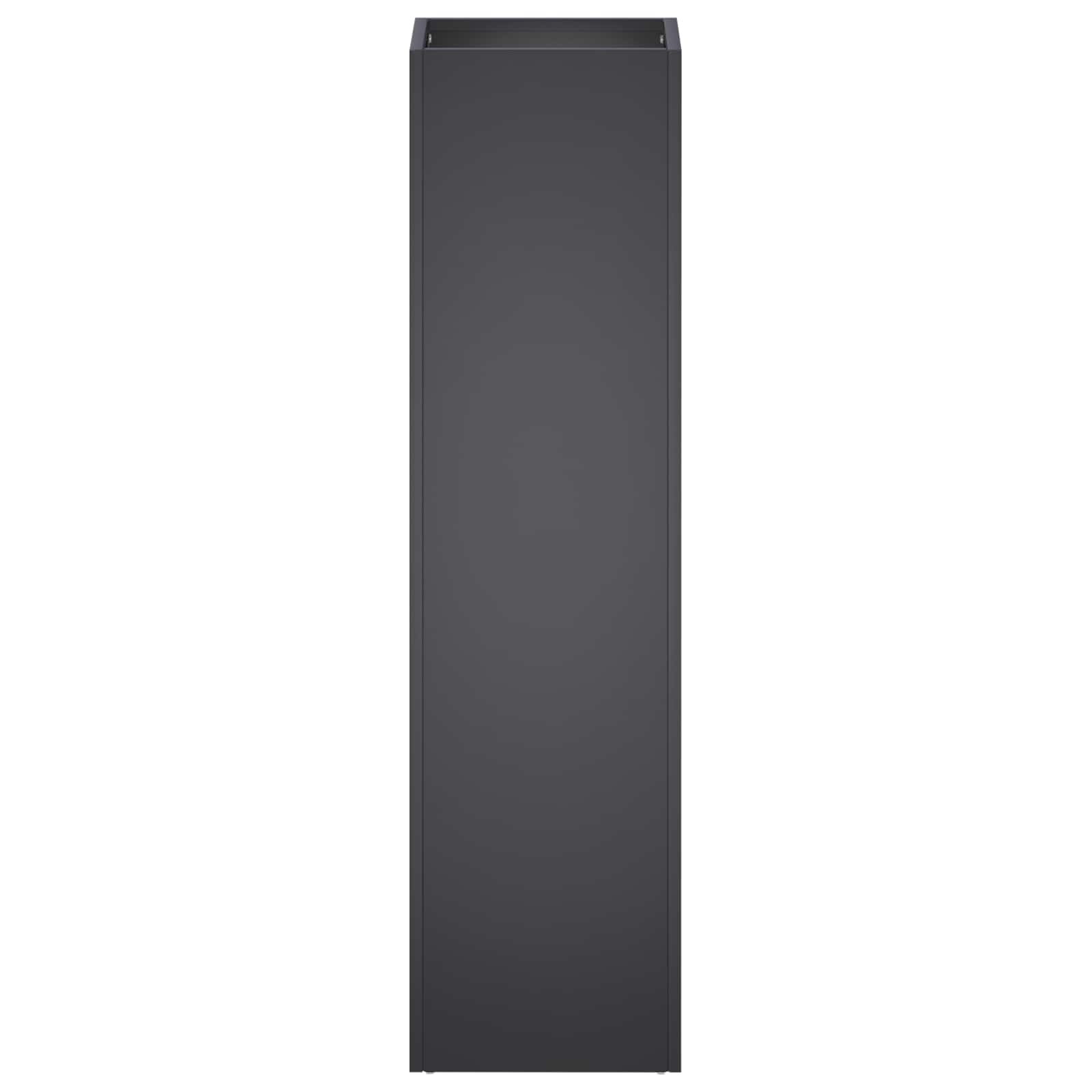 Vaso da giardino Nero 20 x 20 x 75 cm Acciaio laminato a freddo