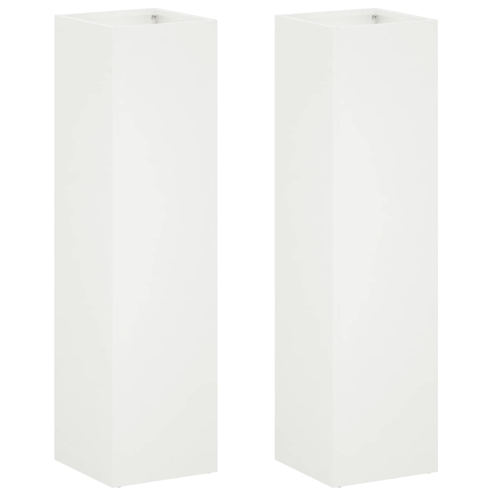 Vaso da giardino 2 pz Bianco 20 x 20 x 75 cm