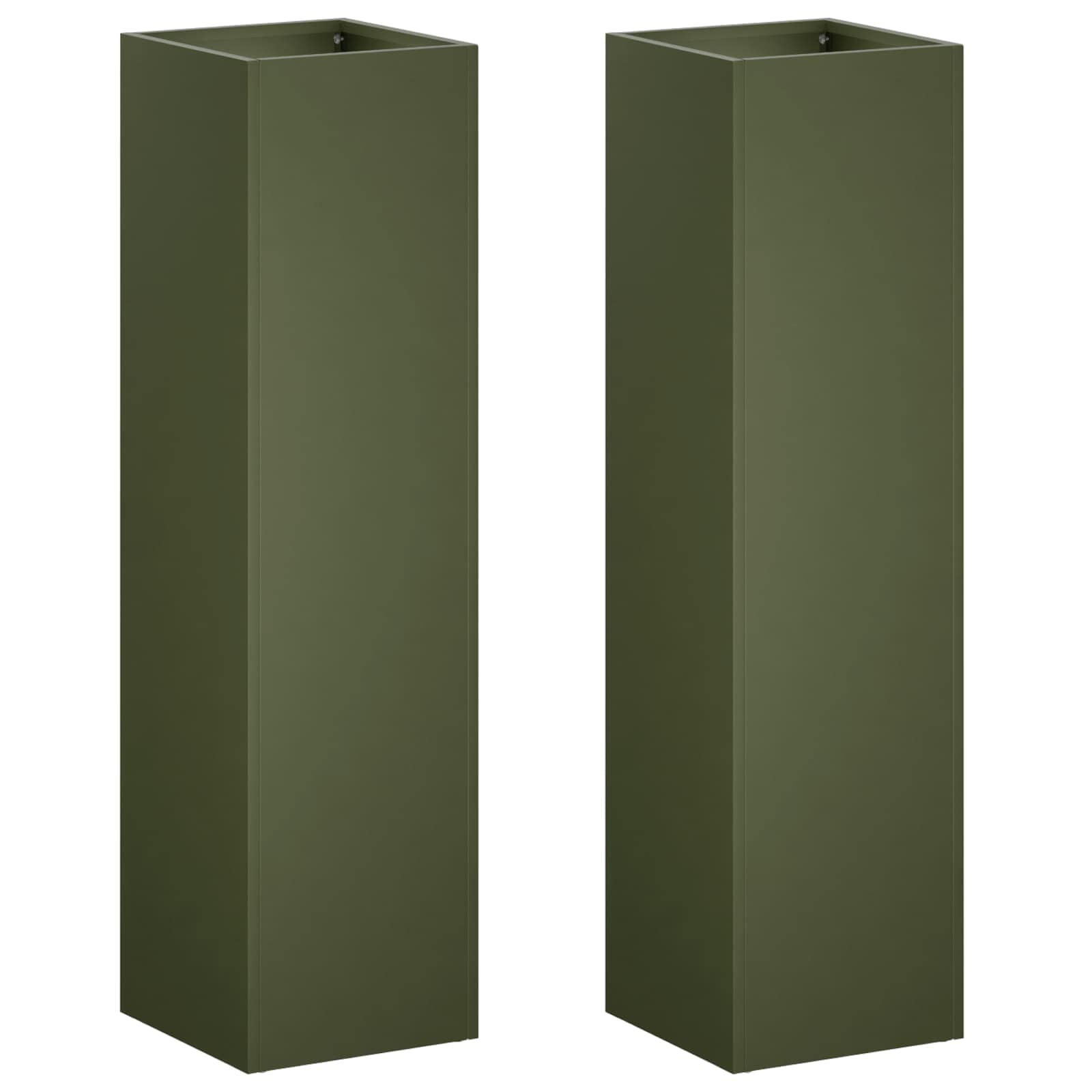 Vaso da giardino 2 pz Verde Oliva 20 x 20 x 75 cm