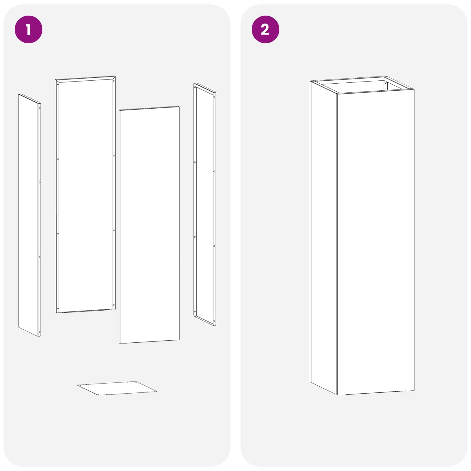 Vaso da giardino Argento 20 x 20 x 75 cm Acciaio Inox