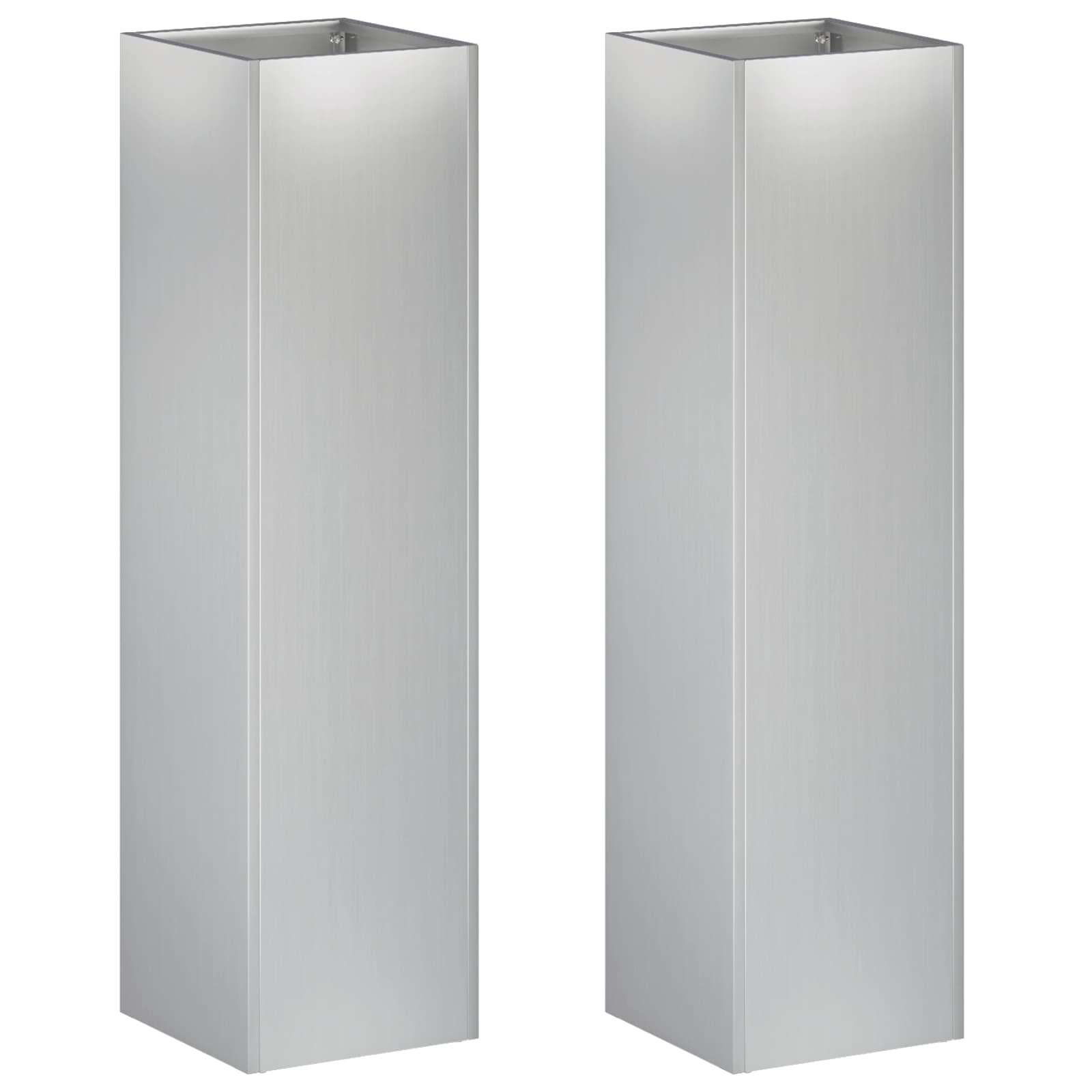 Vaso da giardino 2 pz Argento 20 x 20 x 75 cm Acciaio zincato