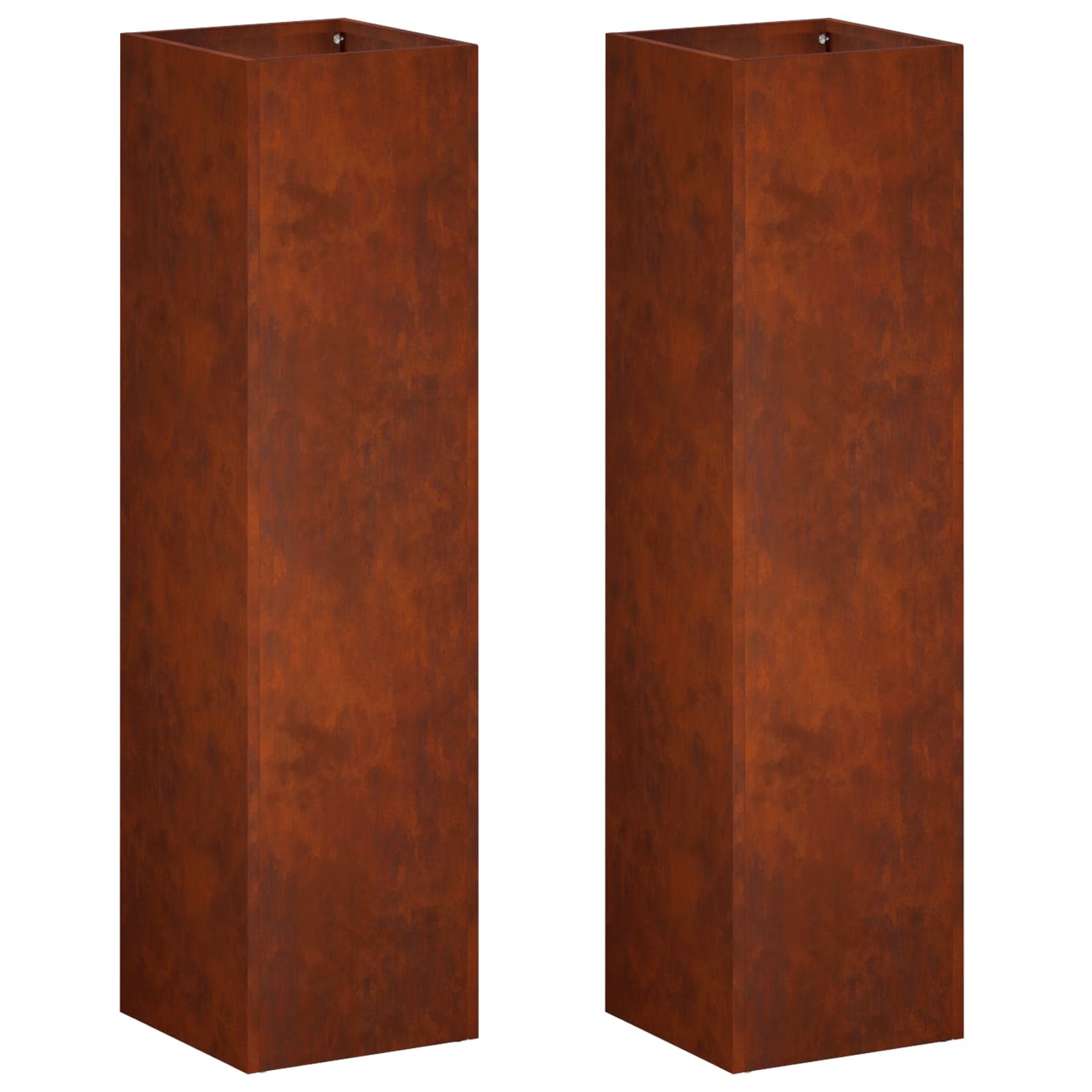 Vaso da giardino 2 pz Ruggine 20 x 20 x 75 cm Acciaio Corten