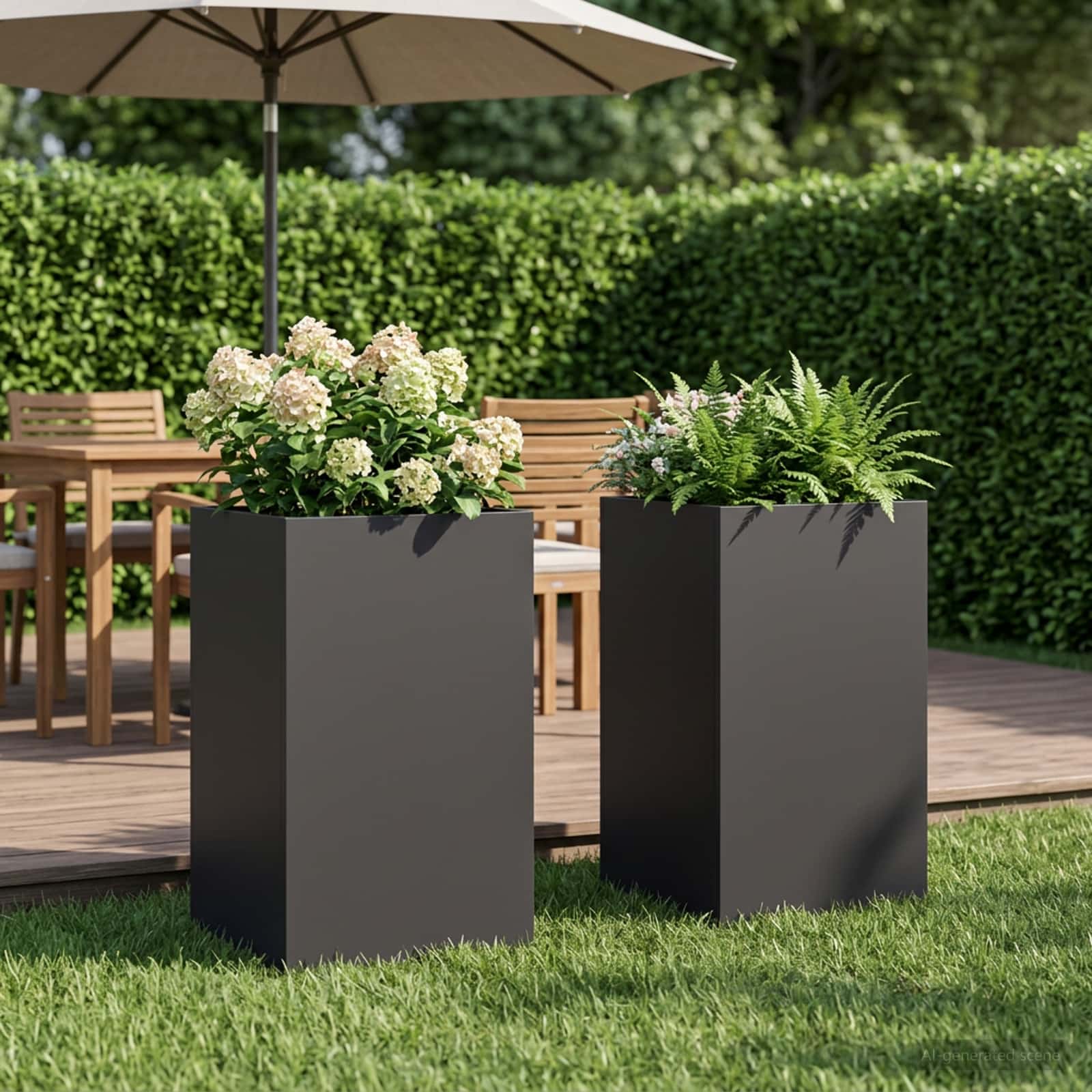 Vaso da giardino 2 pz Nero 30 x 30 x 40 cm