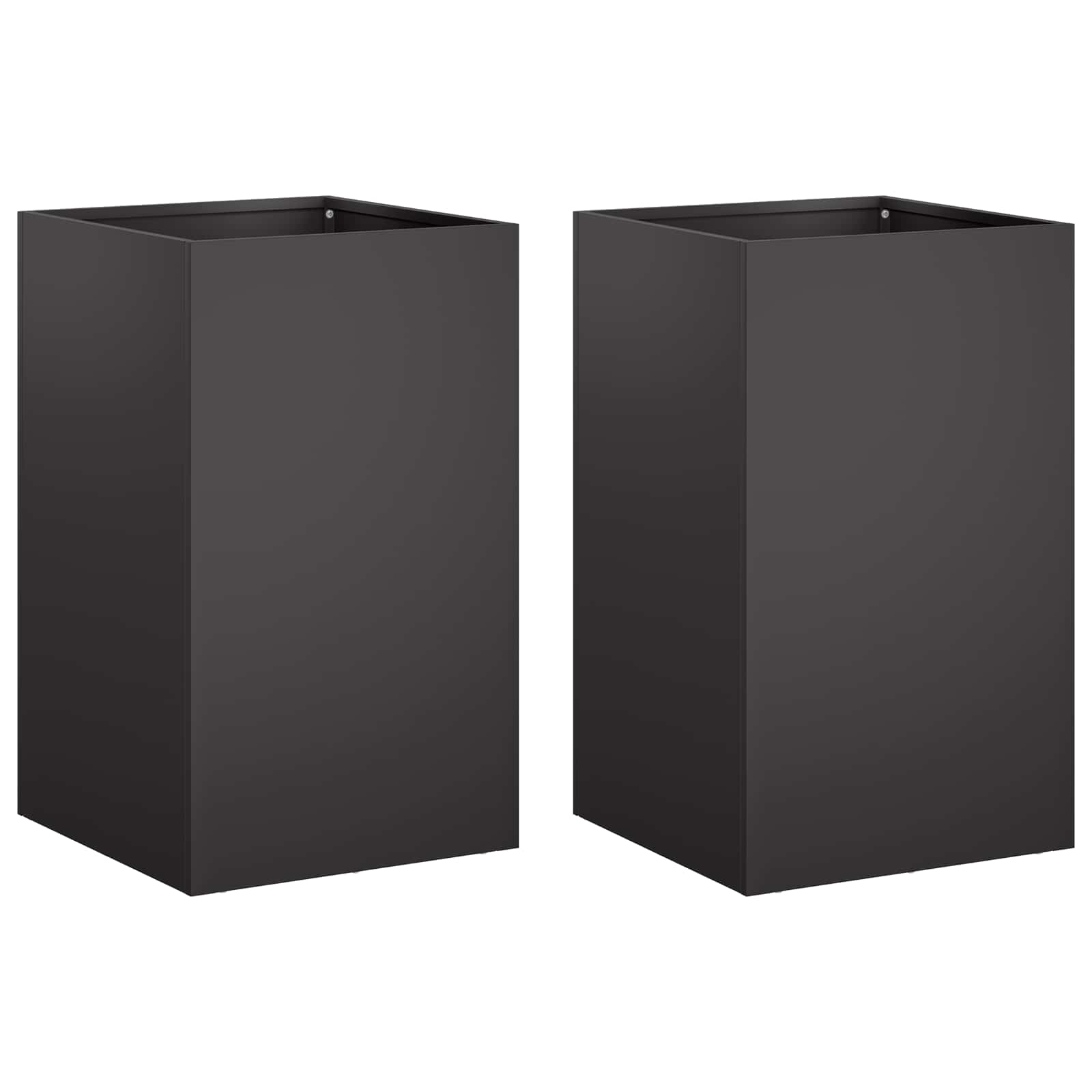 Vaso da giardino 2 pz Nero 30 x 30 x 40 cm