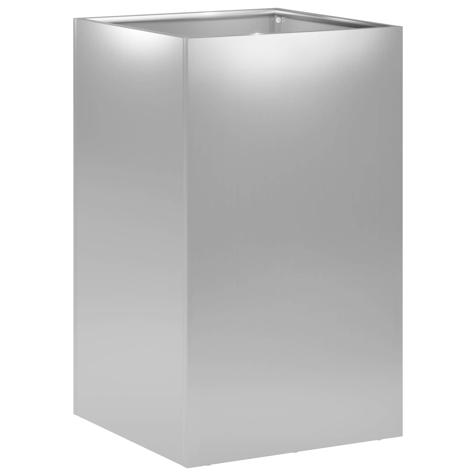 Vaso da giardino 2 pz Argento 30 x 30 x 40 cm Acciaio zincato