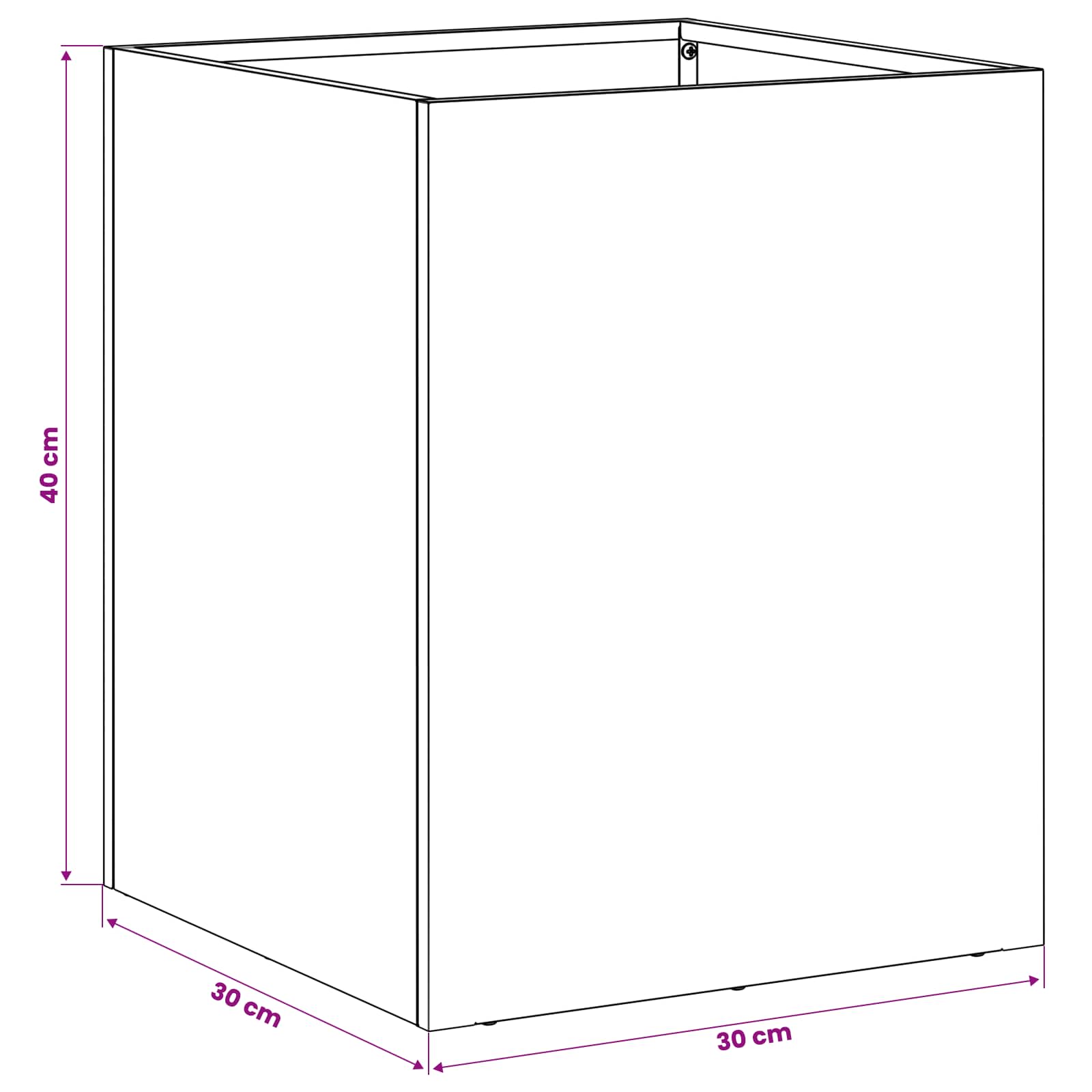 Vaso da giardino 2 pz Argento 30 x 30 x 40 cm Acciaio zincato