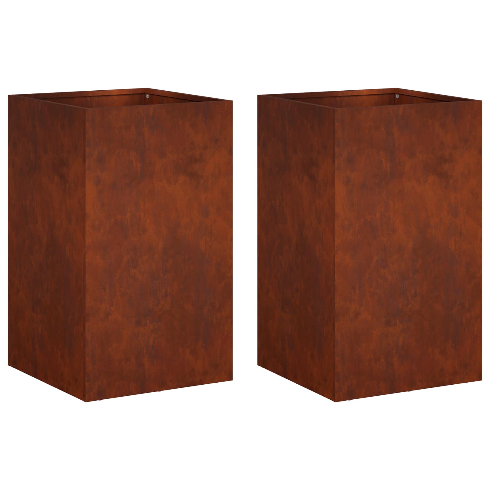 Vaso da giardino 2 pz Ruggine 30 x 30 x 40 cm Acciaio Corten