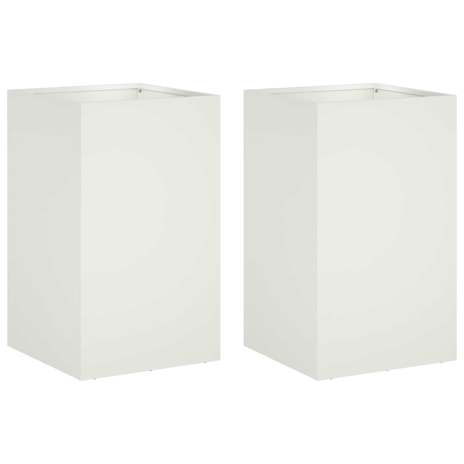 Vaso da giardino 2 pz Bianco 30 x 30 x 50 cm