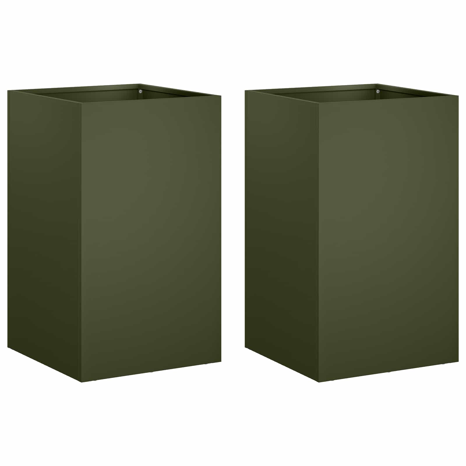 Vaso da giardino 2 pz Verde Oliva 30 x 30 x 50 cm