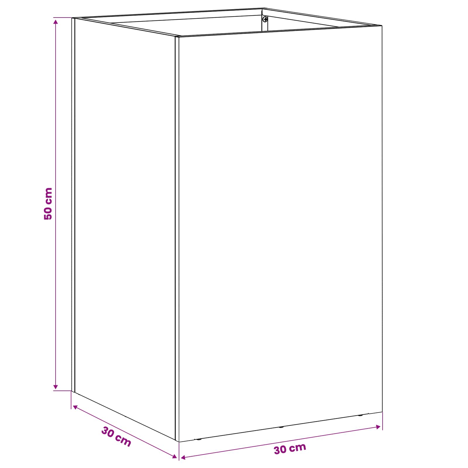 Vaso da giardino 2 pz Argento 30 x 30 x 50 cm Acciaio Inox