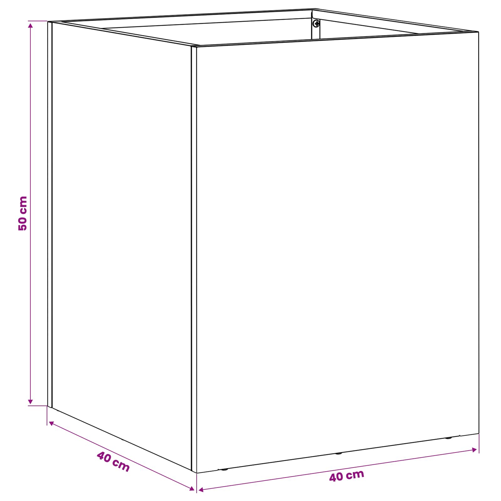 Vaso da giardino 2 pz Antracite 40 x 40 x 50 cm