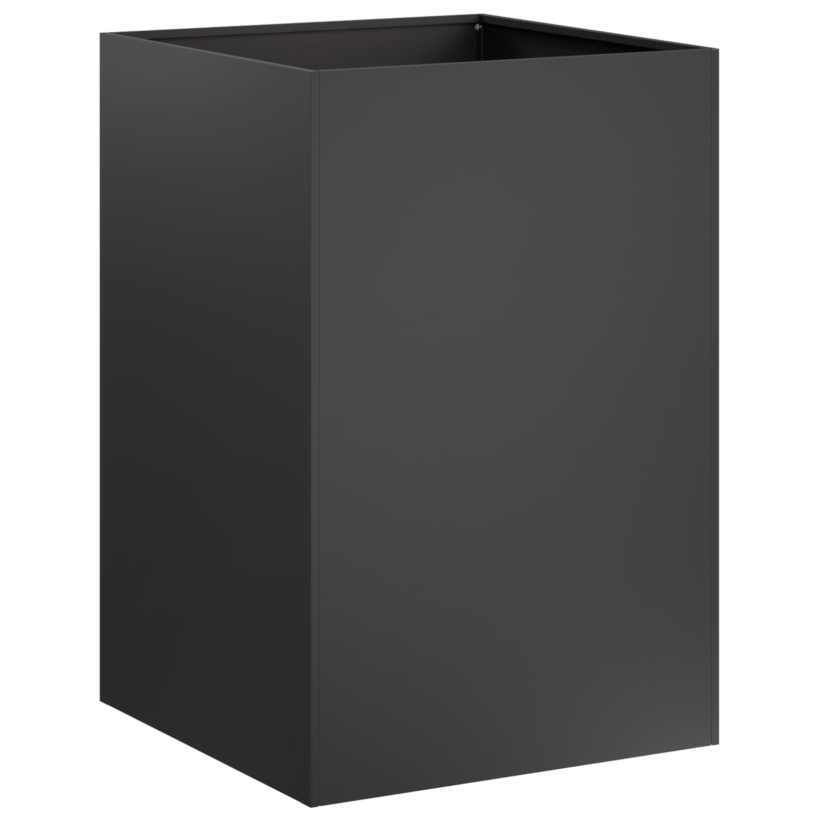 Vaso da giardino Nero 40 x 40 x 75 cm Acciaio laminato a freddo