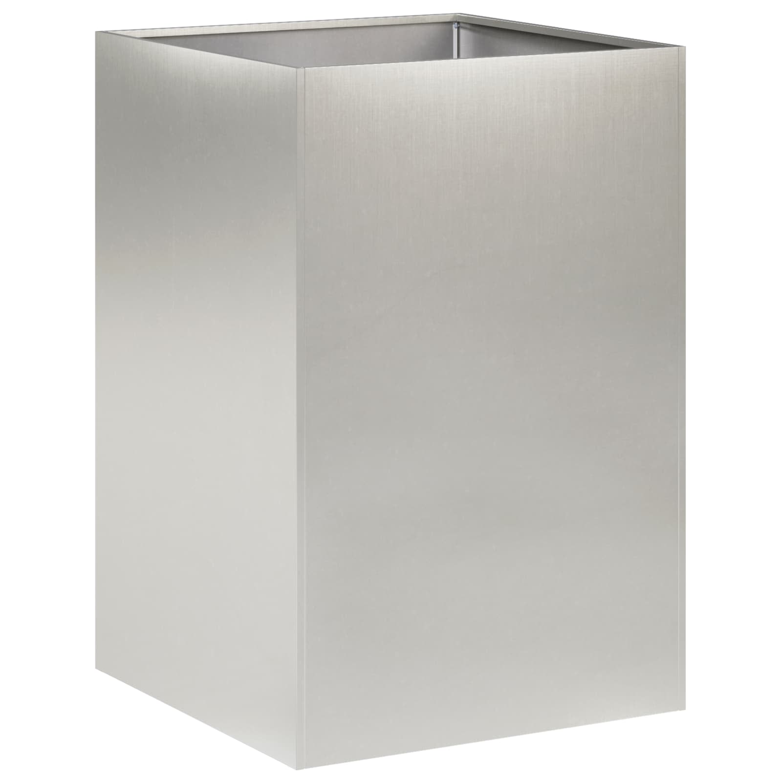 Vaso da giardino 2 pz Argento 40 x 40 x 75 cm Acciaio Inox