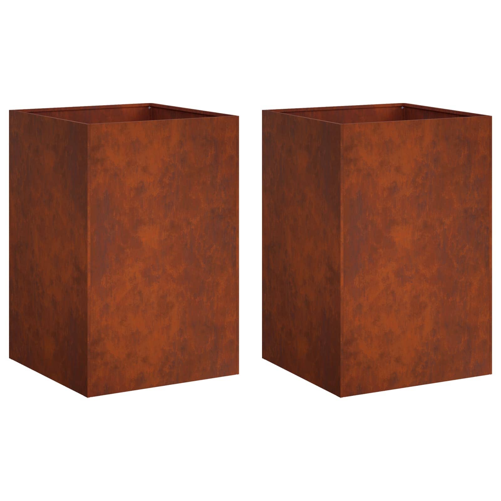 Vaso da giardino 2 pz Ruggine 50 x 50 x 75 cm Acciaio Corten