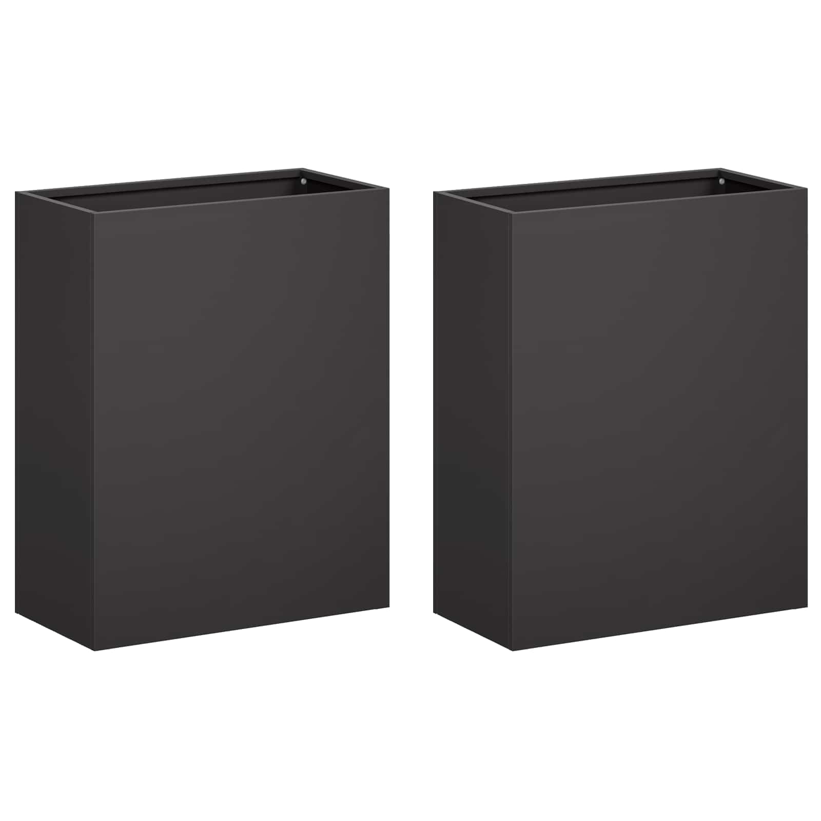 Vaso da giardino 2 pz Nero 40 x 20 x 40 cm