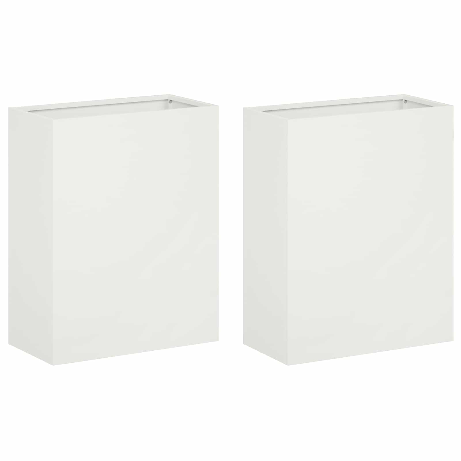 Vaso da giardino 2 pz Bianco 40 x 20 x 40 cm