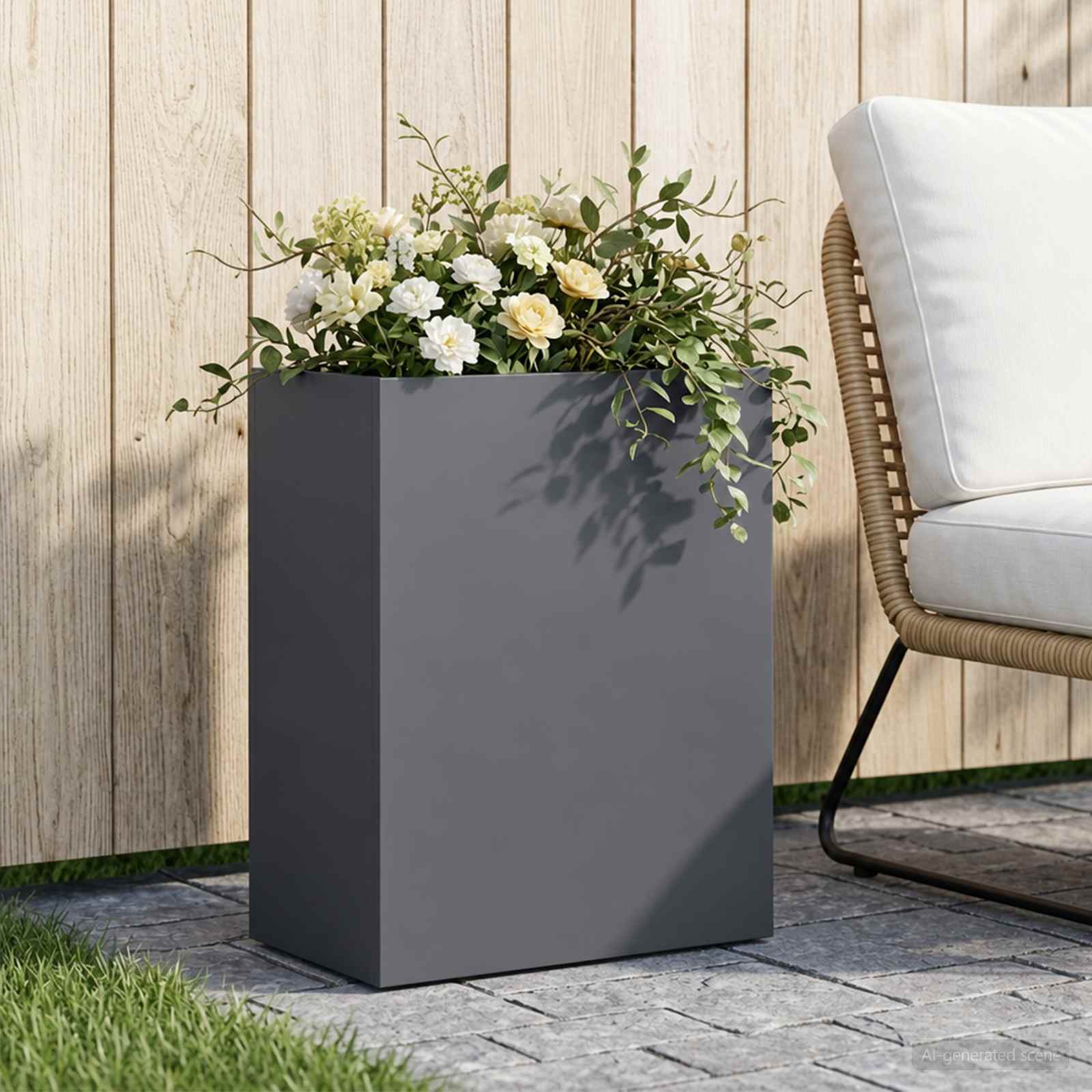 Vaso da giardino Antracite 40 x 20 x 40 cm