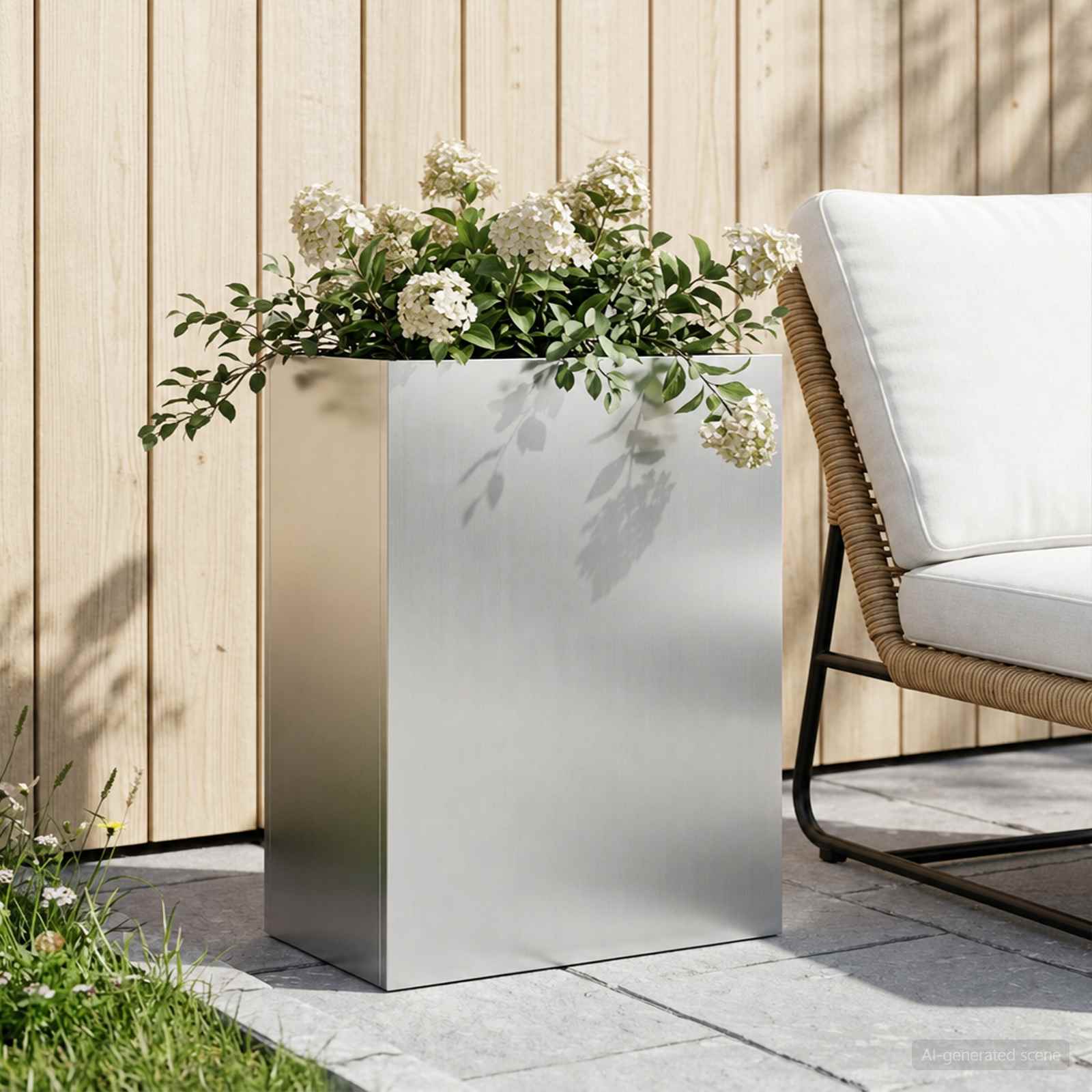 Vaso da giardino Argento 40 x 20 x 40 cm Acciaio zincato