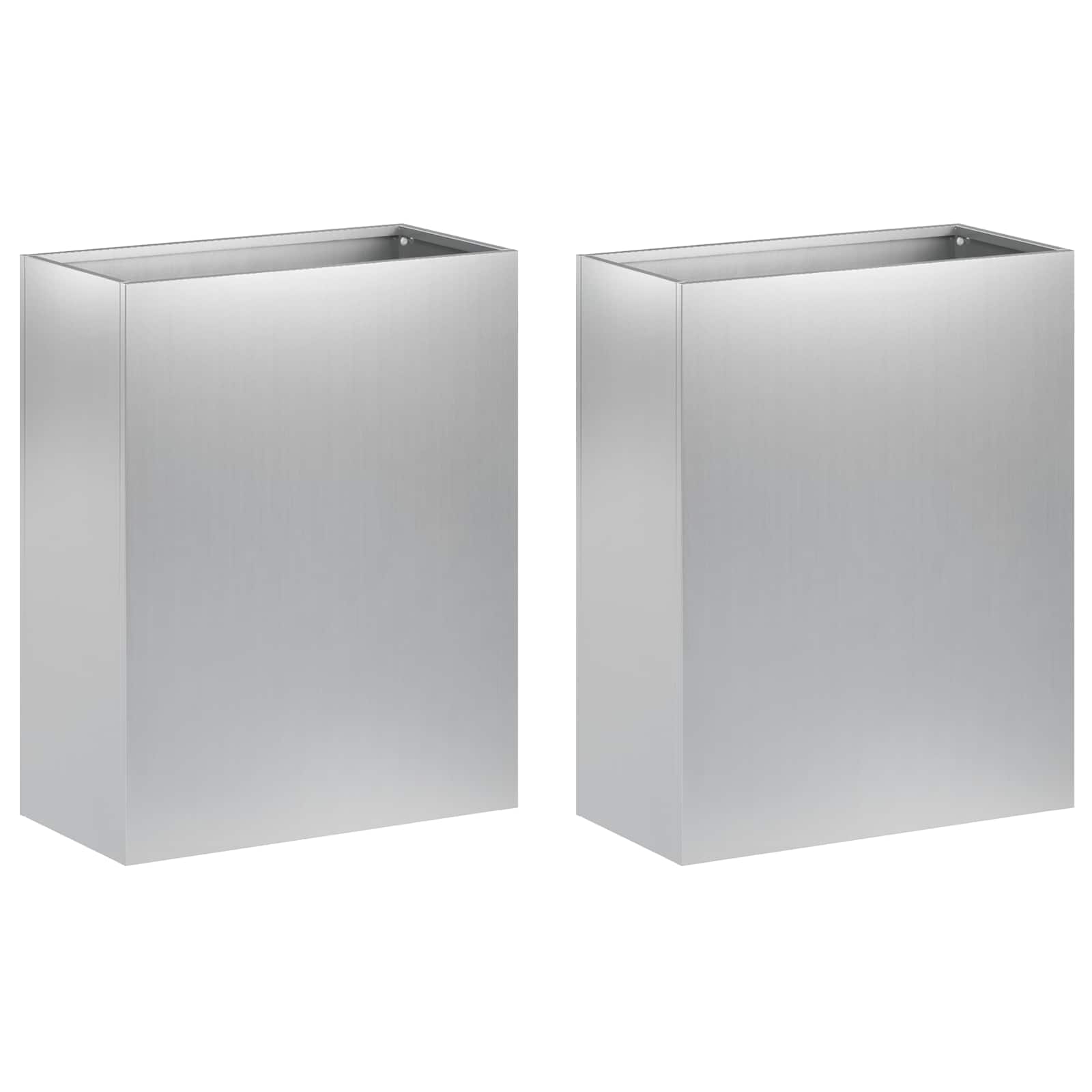 Vaso da giardino 2 pz Argento 40 x 20 x 40 cm Acciaio zincato