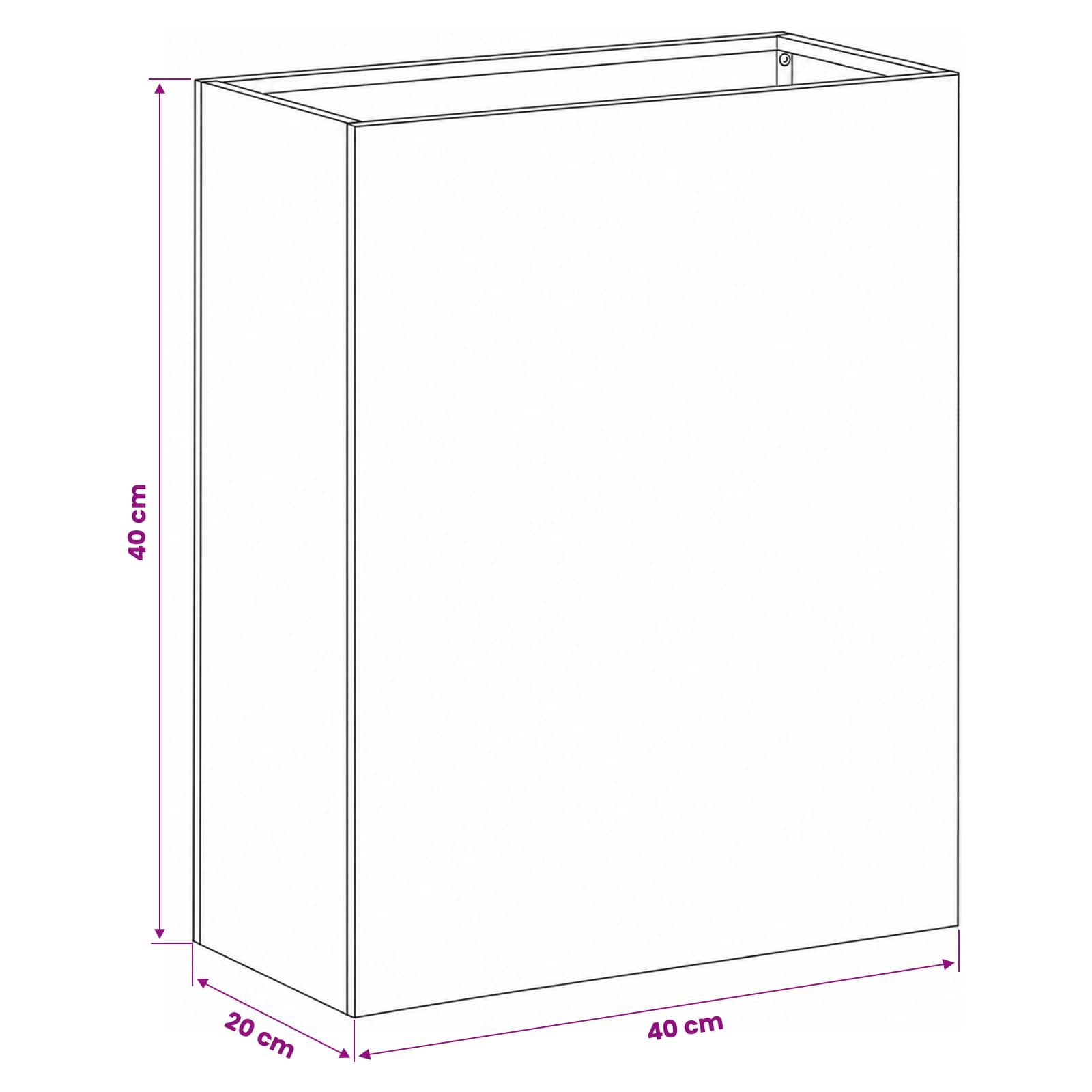 Vaso da giardino 2 pz Argento 40 x 20 x 40 cm Acciaio zincato