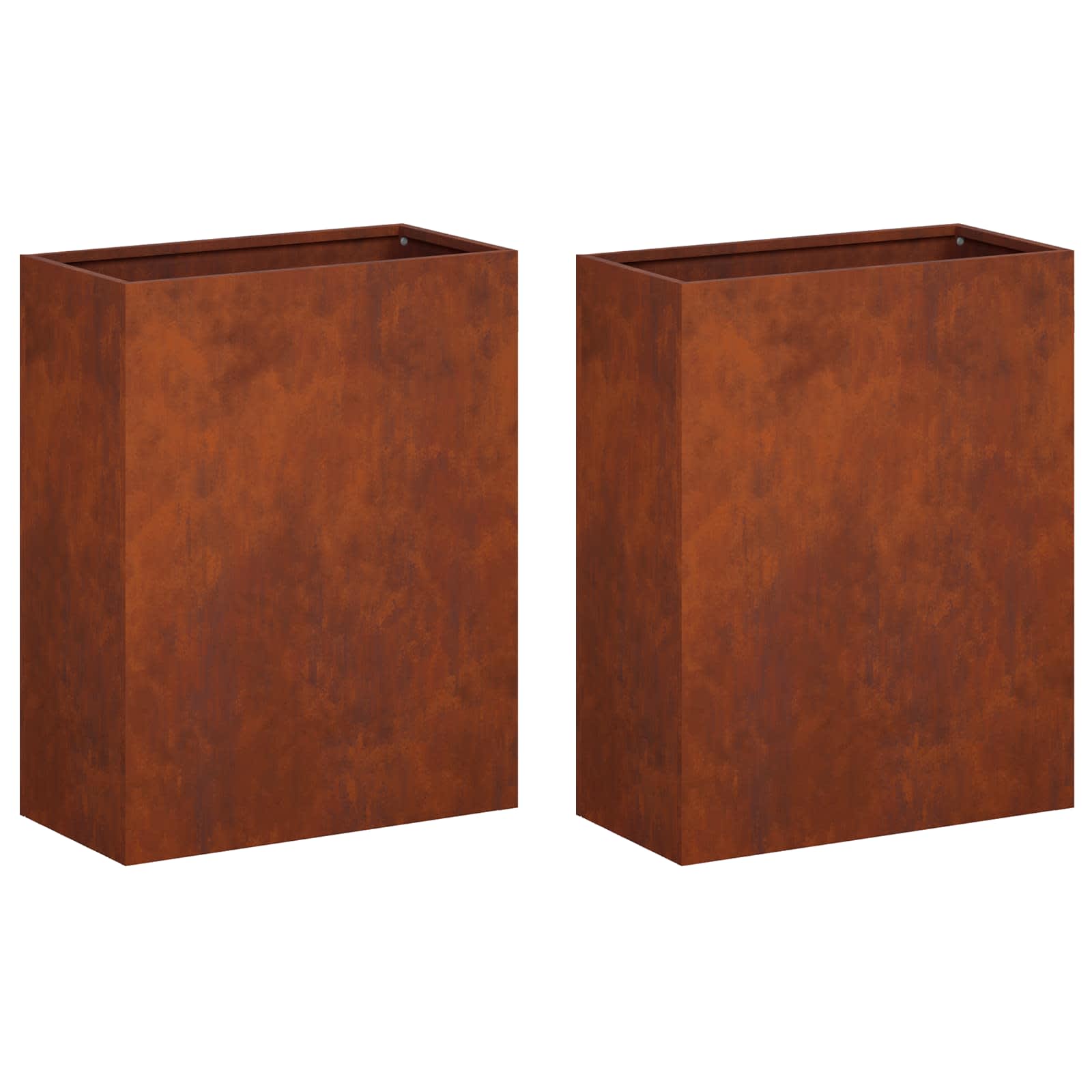 Vaso da giardino 2 pz Ruggine 40 x 20 x 40 cm Acciaio Corten