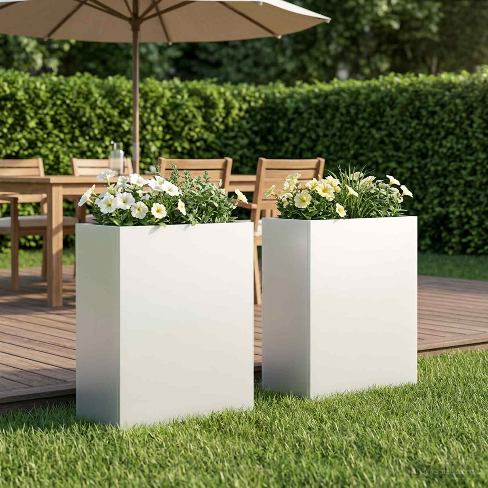 Vaso da giardino 2 pz Bianco 40 x 20 x 50 cm