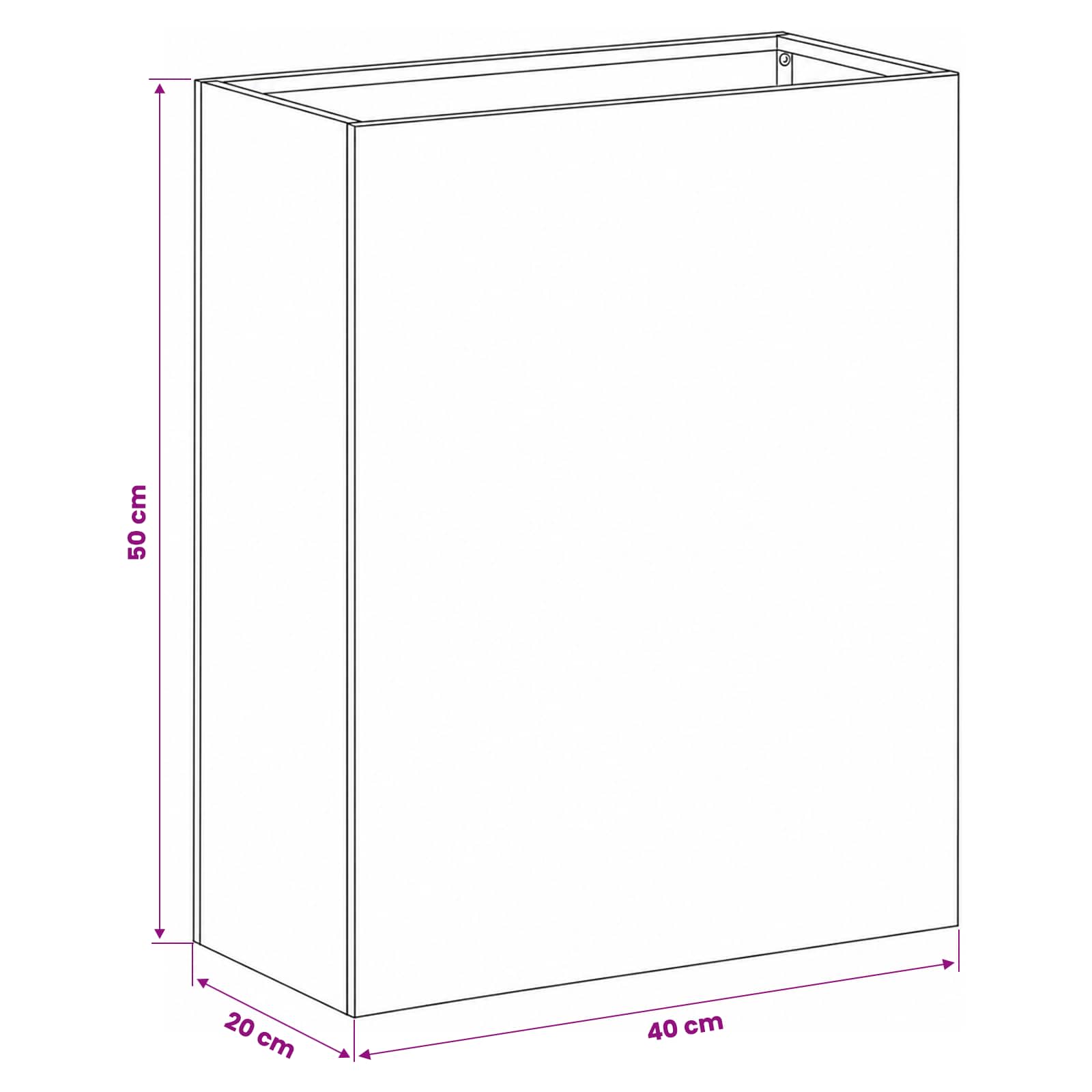 Vaso da giardino 2 pz Antracite 40 x 20 x 50 cm