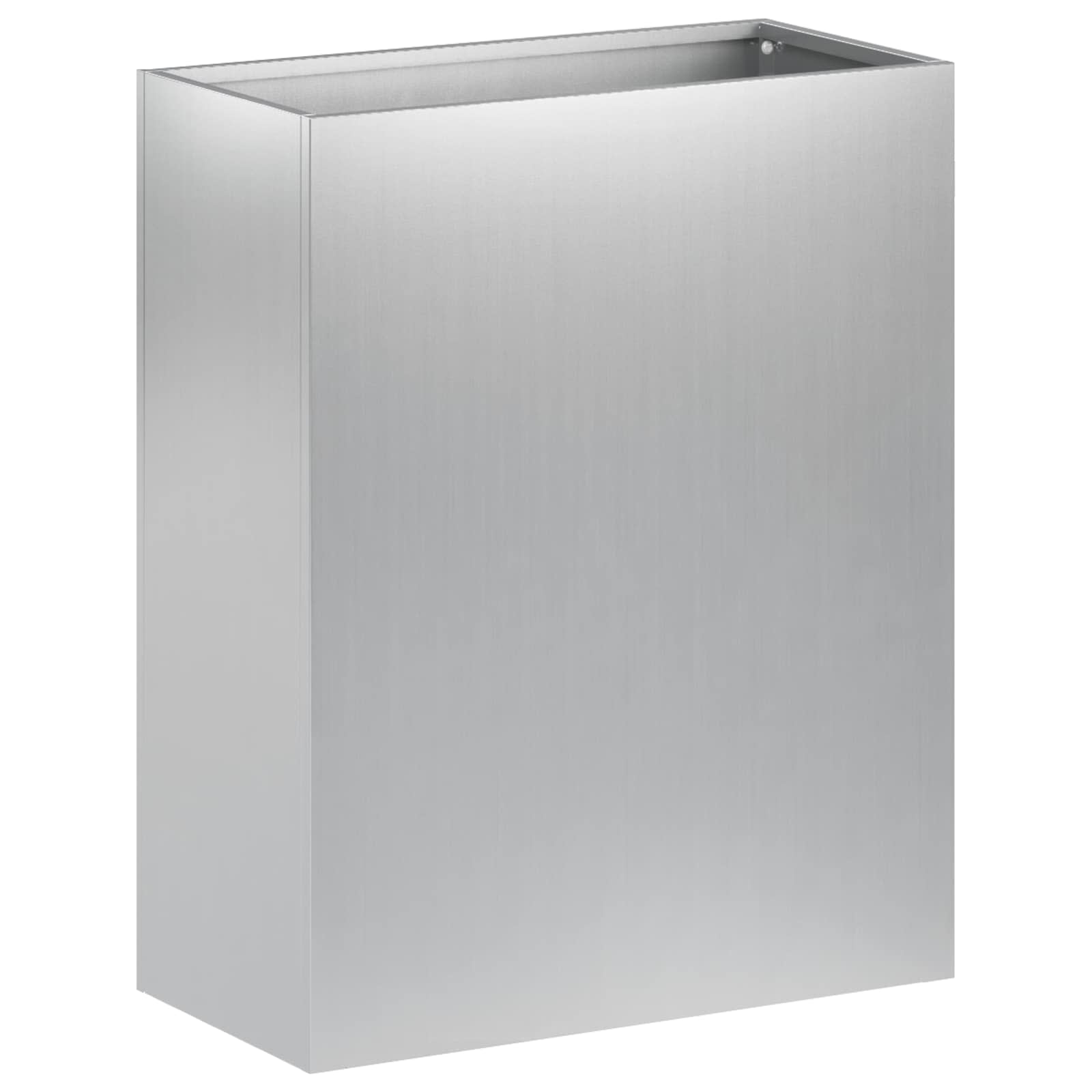 Vaso da giardino 2 pz Argento 40 x 20 x 50 cm Acciaio zincato