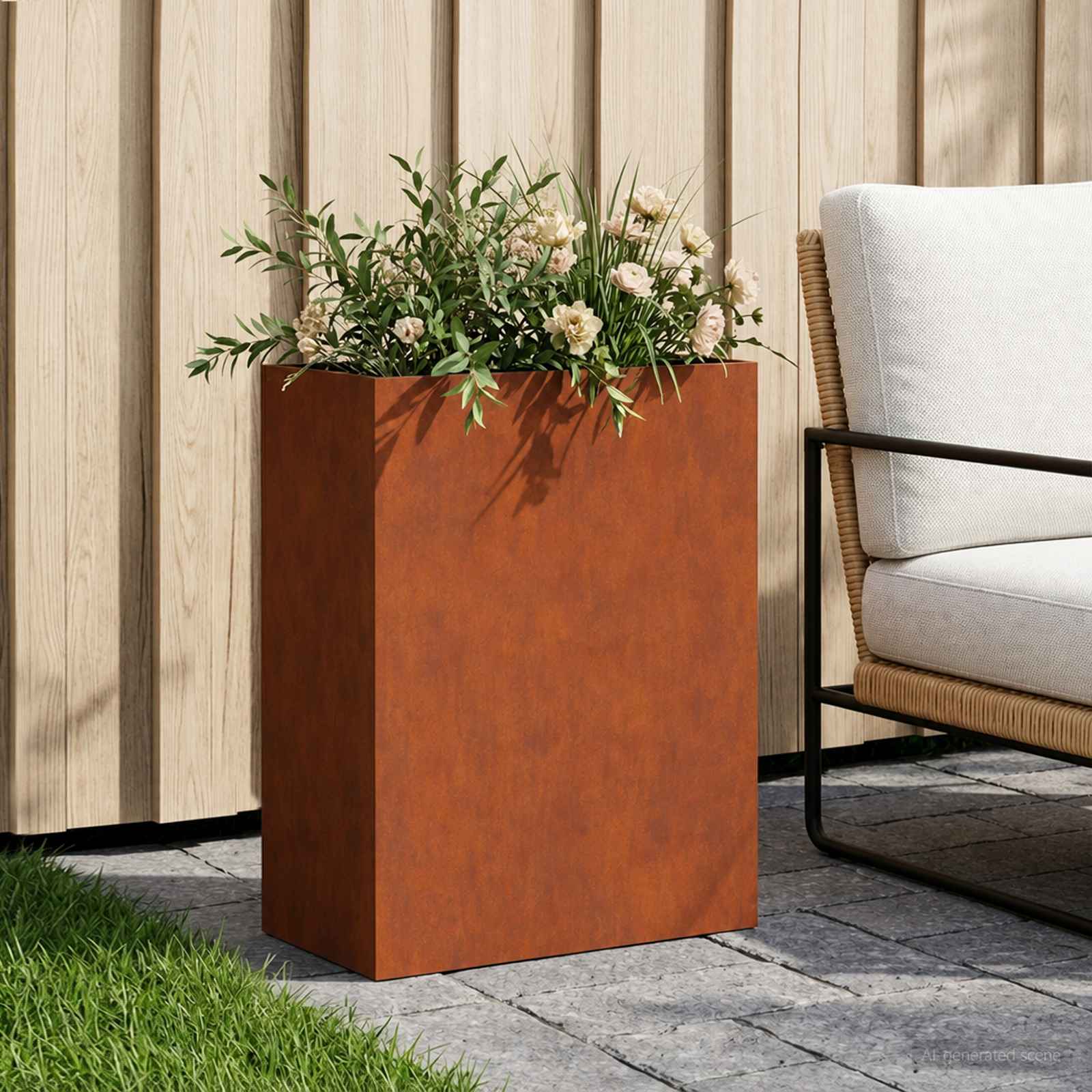 Vaso da giardino Ruggine 40 x 20 x 50 cm Acciaio Corten