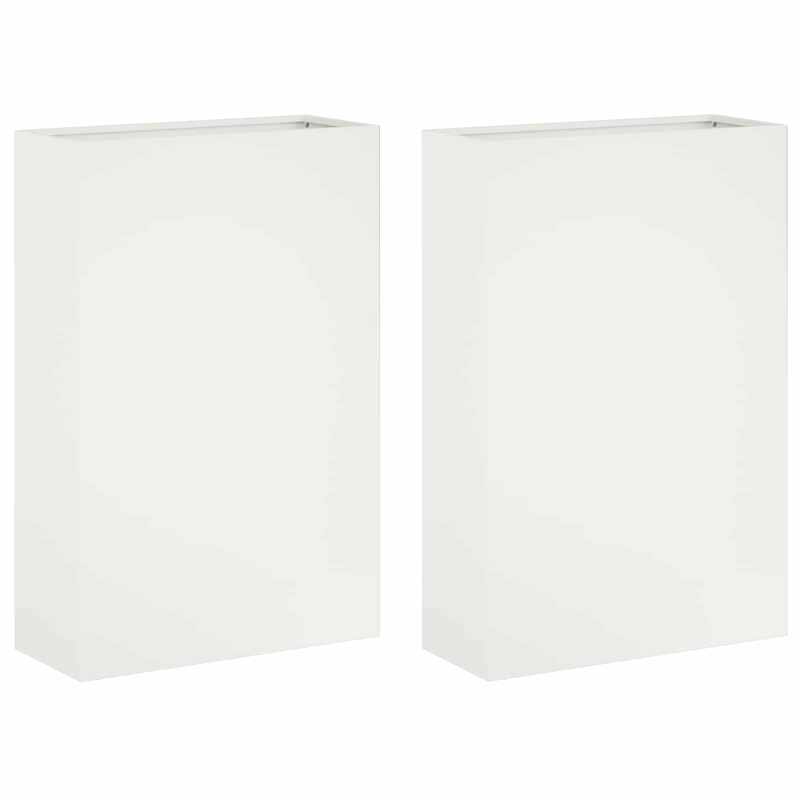 Vaso da giardino 2 pz Bianco 40 x 20 x 75 cm