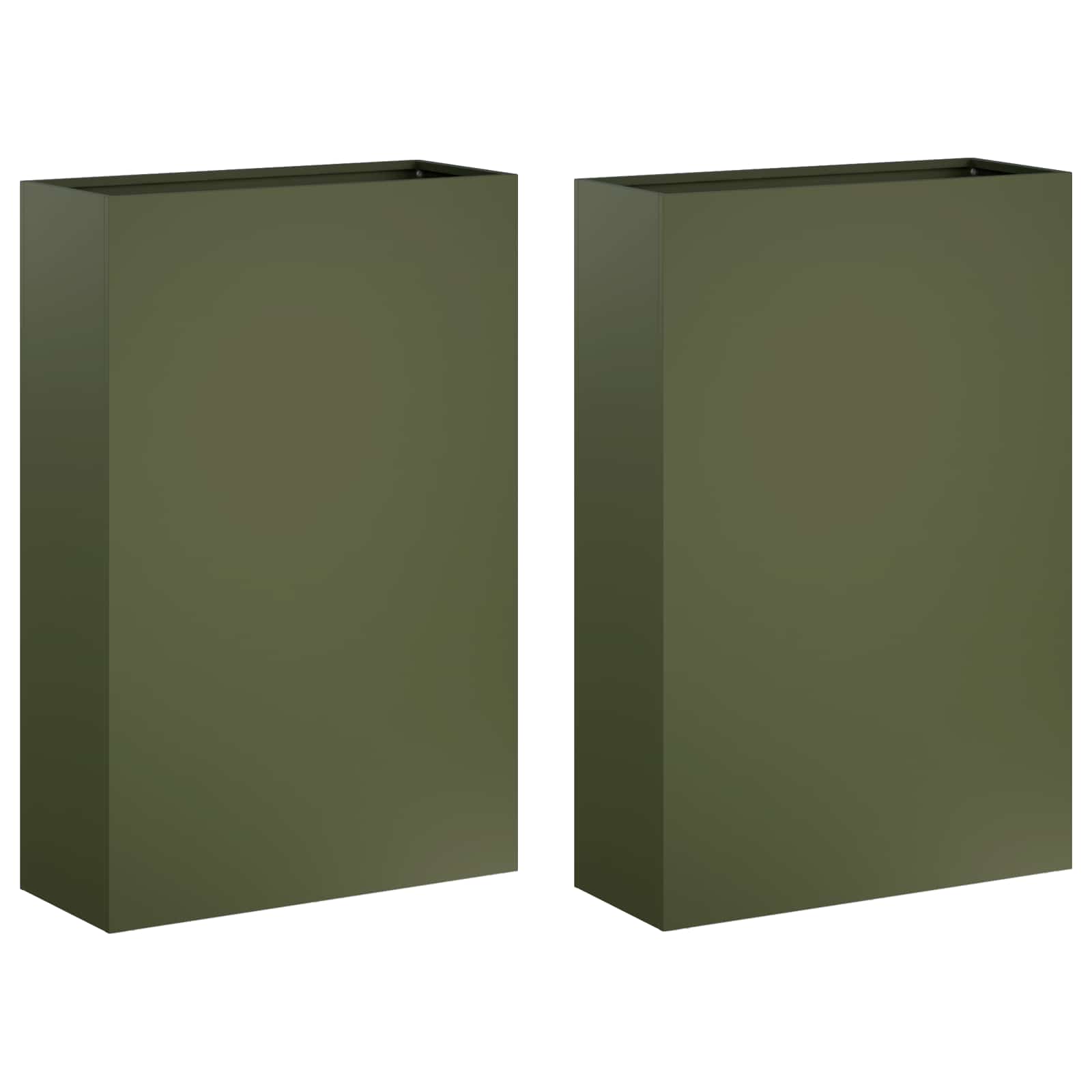 Vaso da giardino 2 pz Verde Oliva 40 x 20 x 75 cm